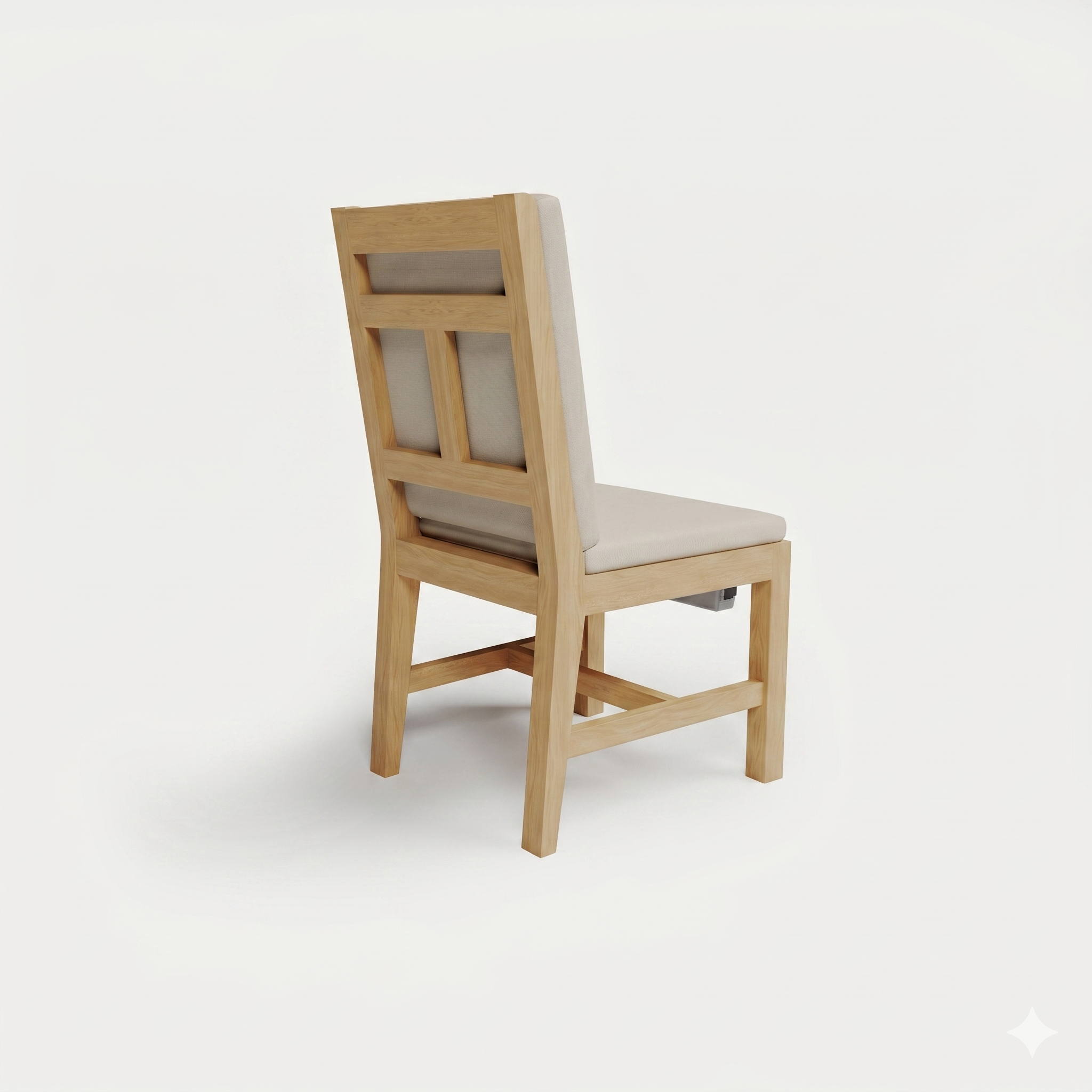 Heated Outdoor Teak Dining Chair Armless