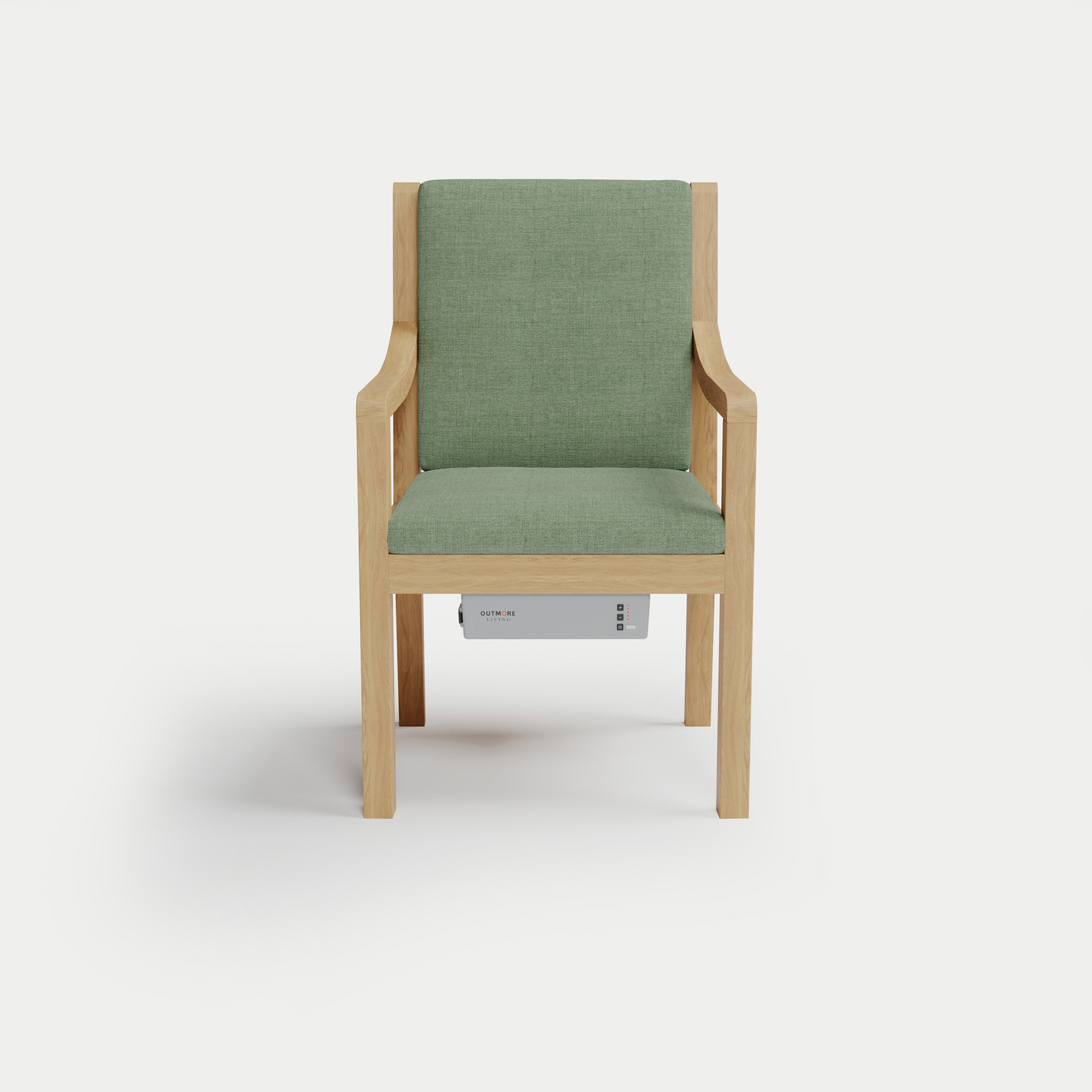 Heated Outdoor Teak Dining Chair