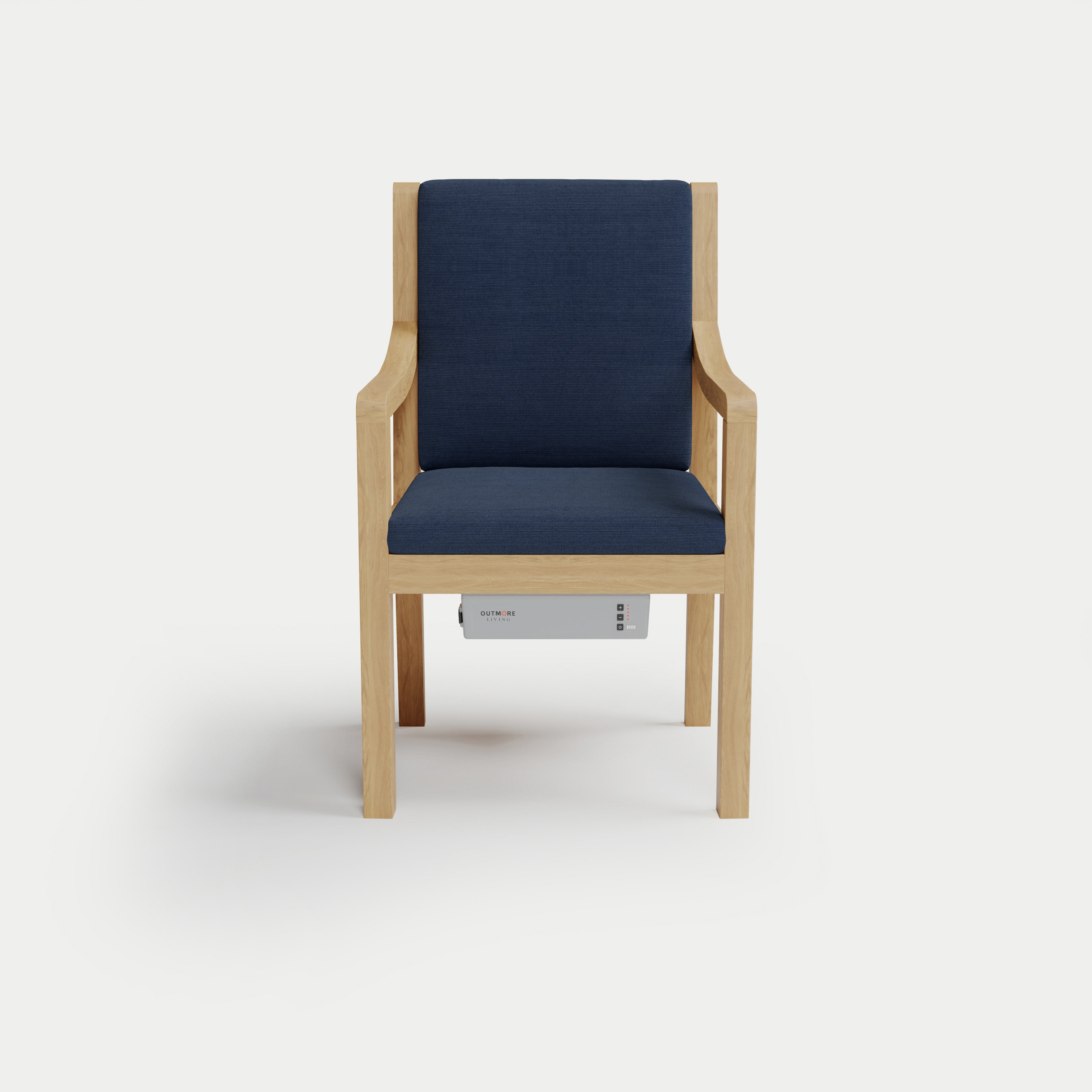 Heated Outdoor Teak Dining Chair