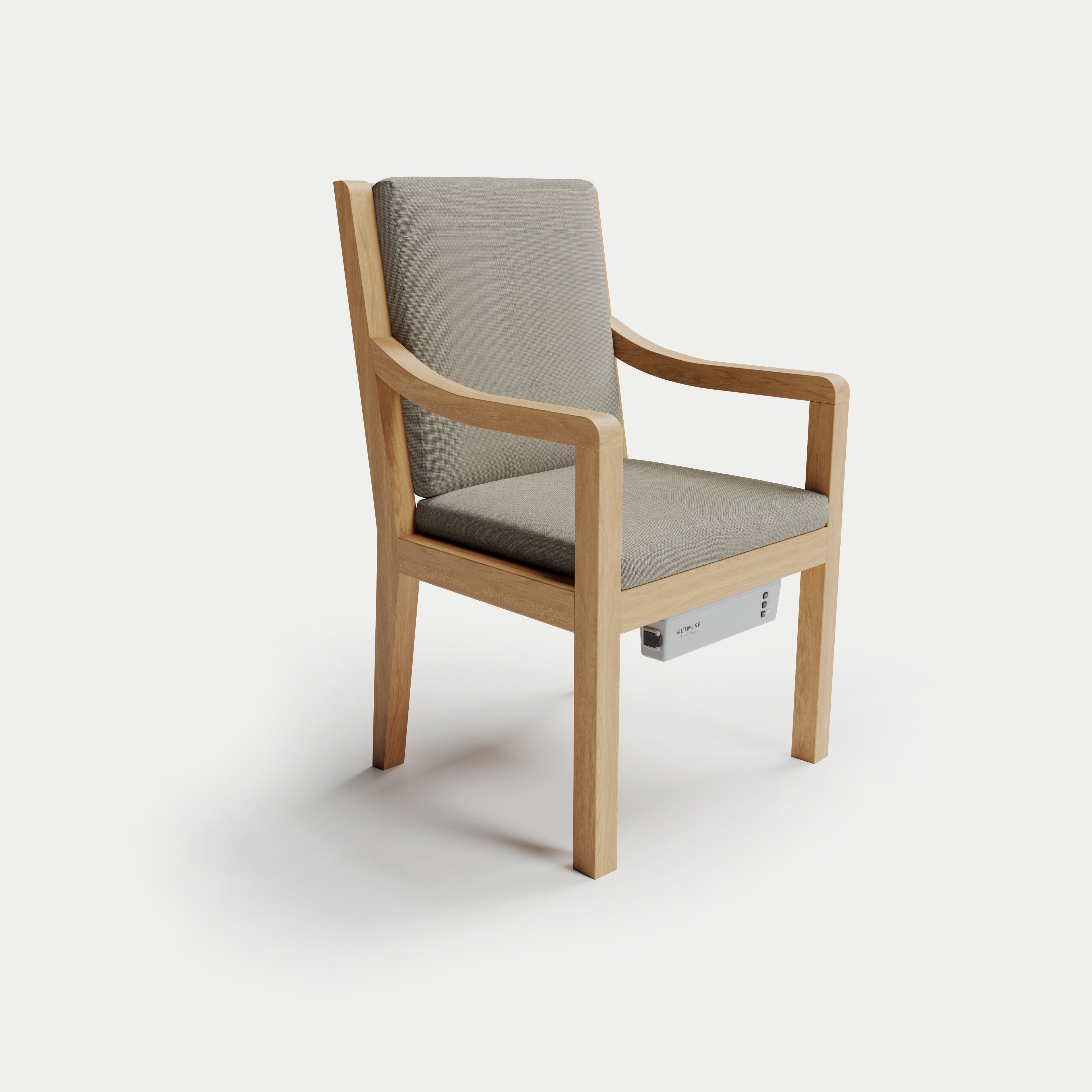 Heated Outdoor Teak Dining Chair