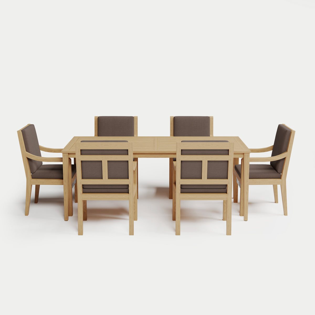 Heated Dining Set - Rectangle Table + 6 Armchairs