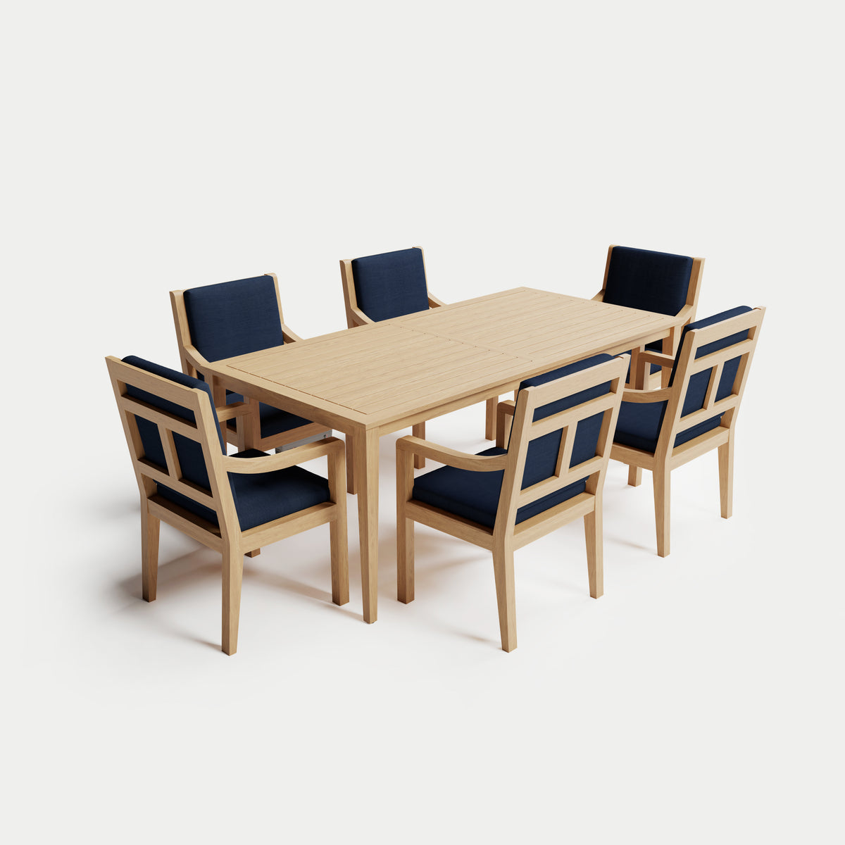 Heated Dining Set - Rectangle Table + 6 Armchairs