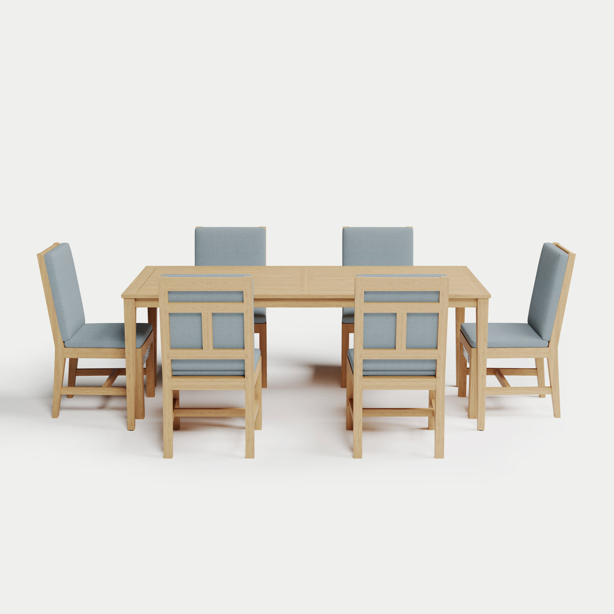 Heated Dining Set - Rectangle Table + 6 Armless Chairs