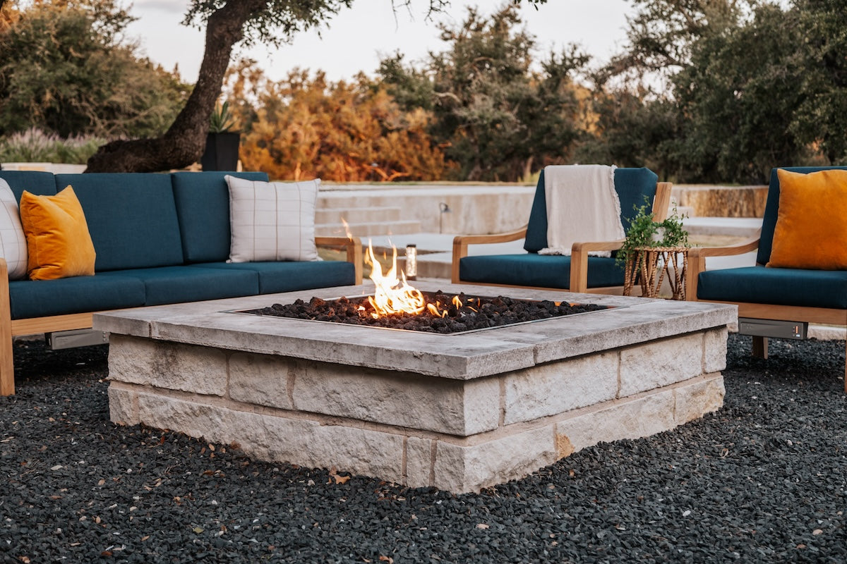 Heated Outdoor Teak Sofa Set