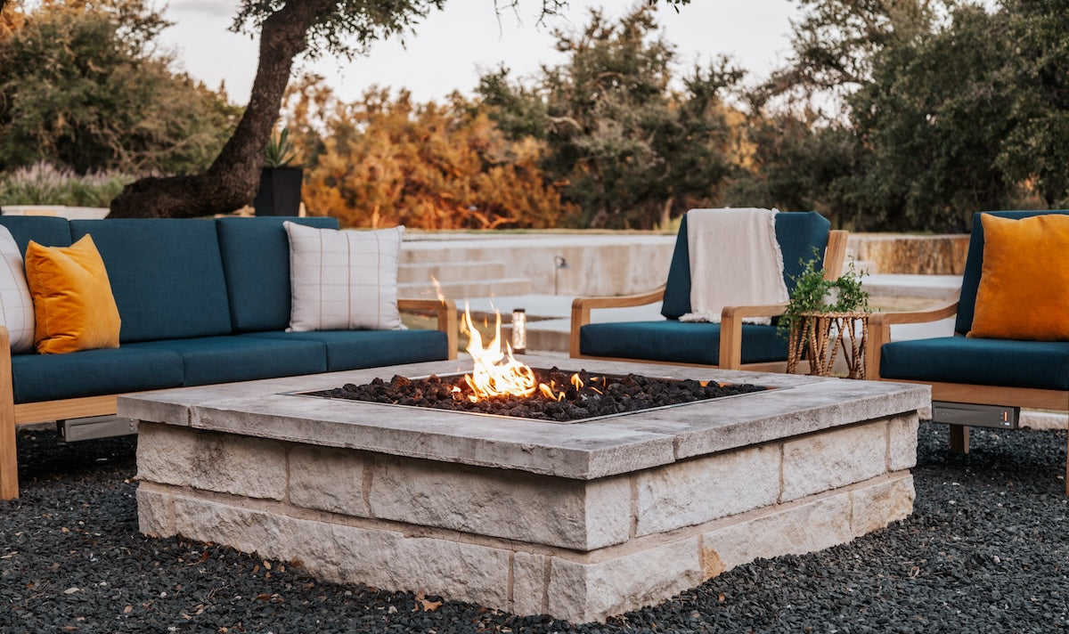 Heated Outdoor Teak Sofa Set