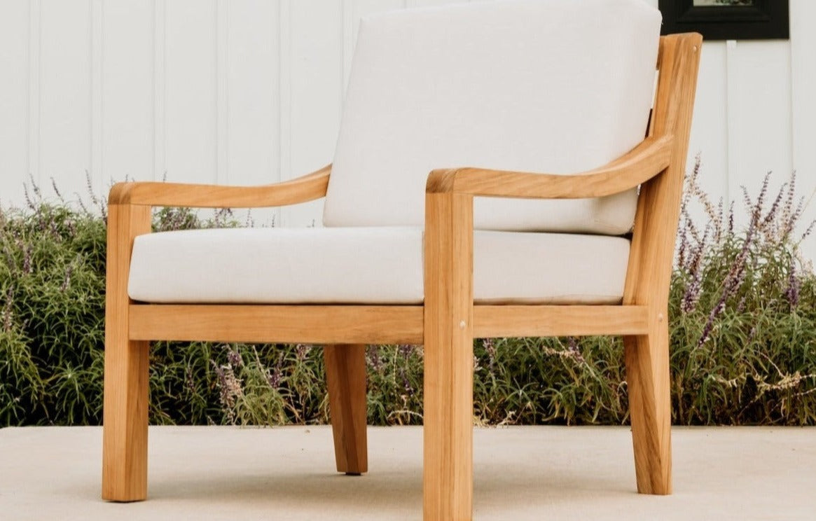 Heated Outdoor Teak Lounge Chair