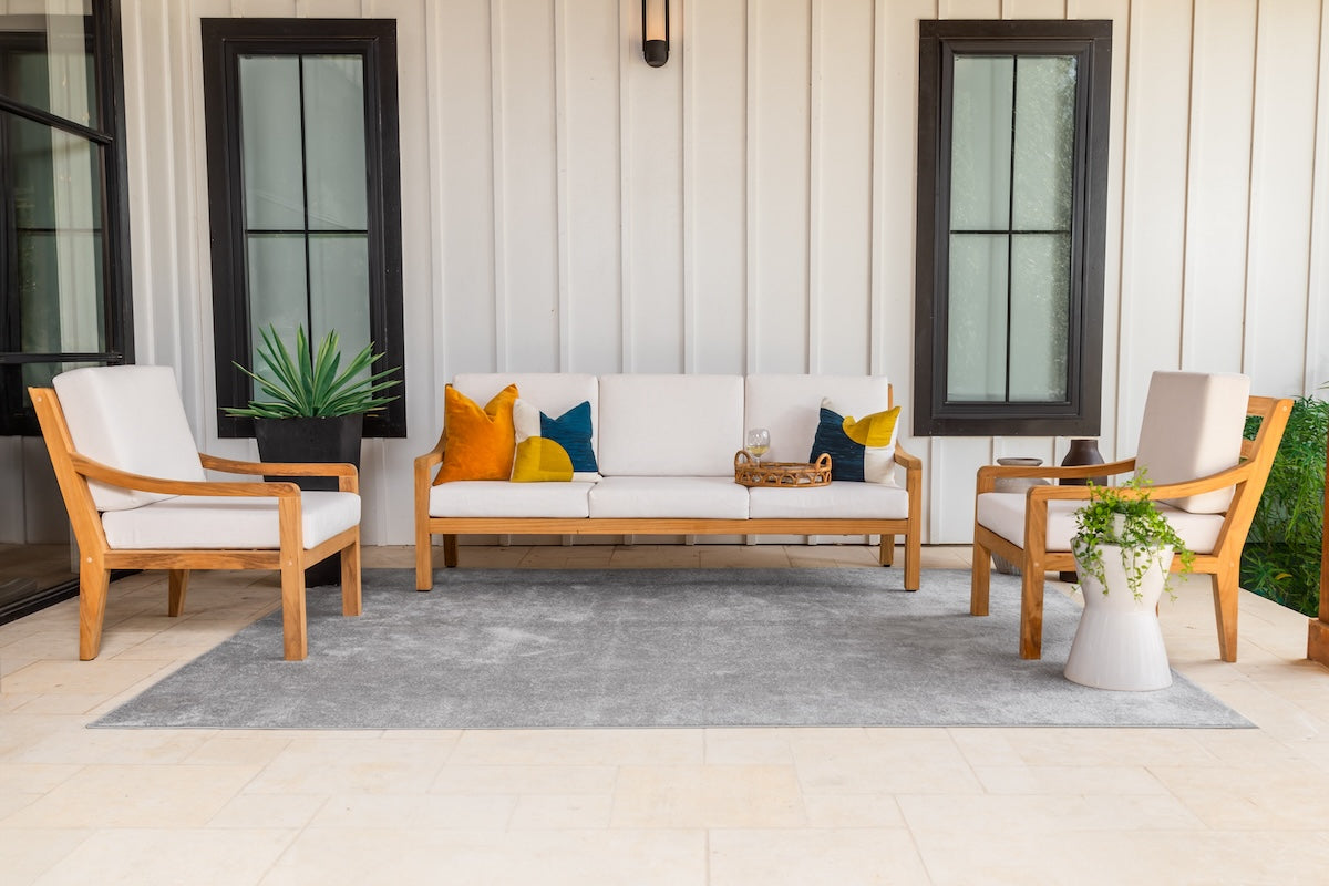 Heated Outdoor Teak Sofa Set