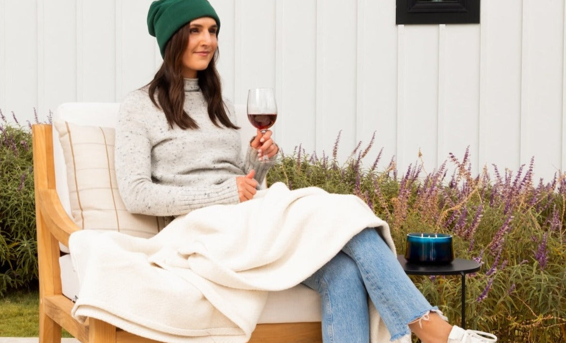Heated Outdoor Teak Lounge Chair
