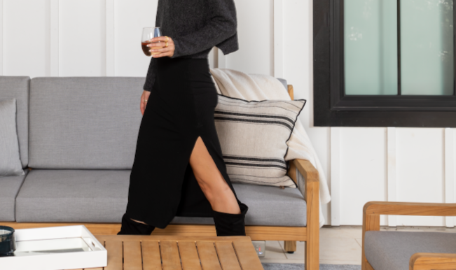 Heated Outdoor Teak Sofa