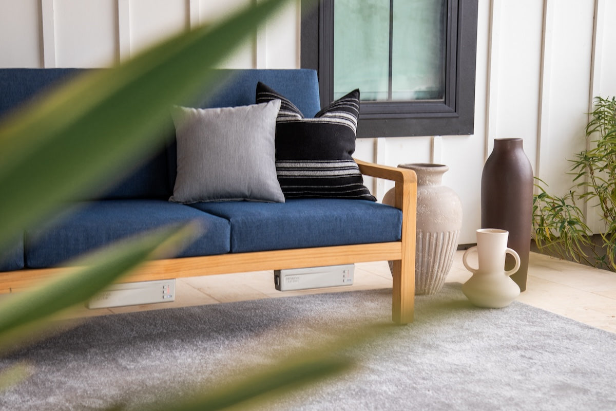 Heated Outdoor Teak Sofa