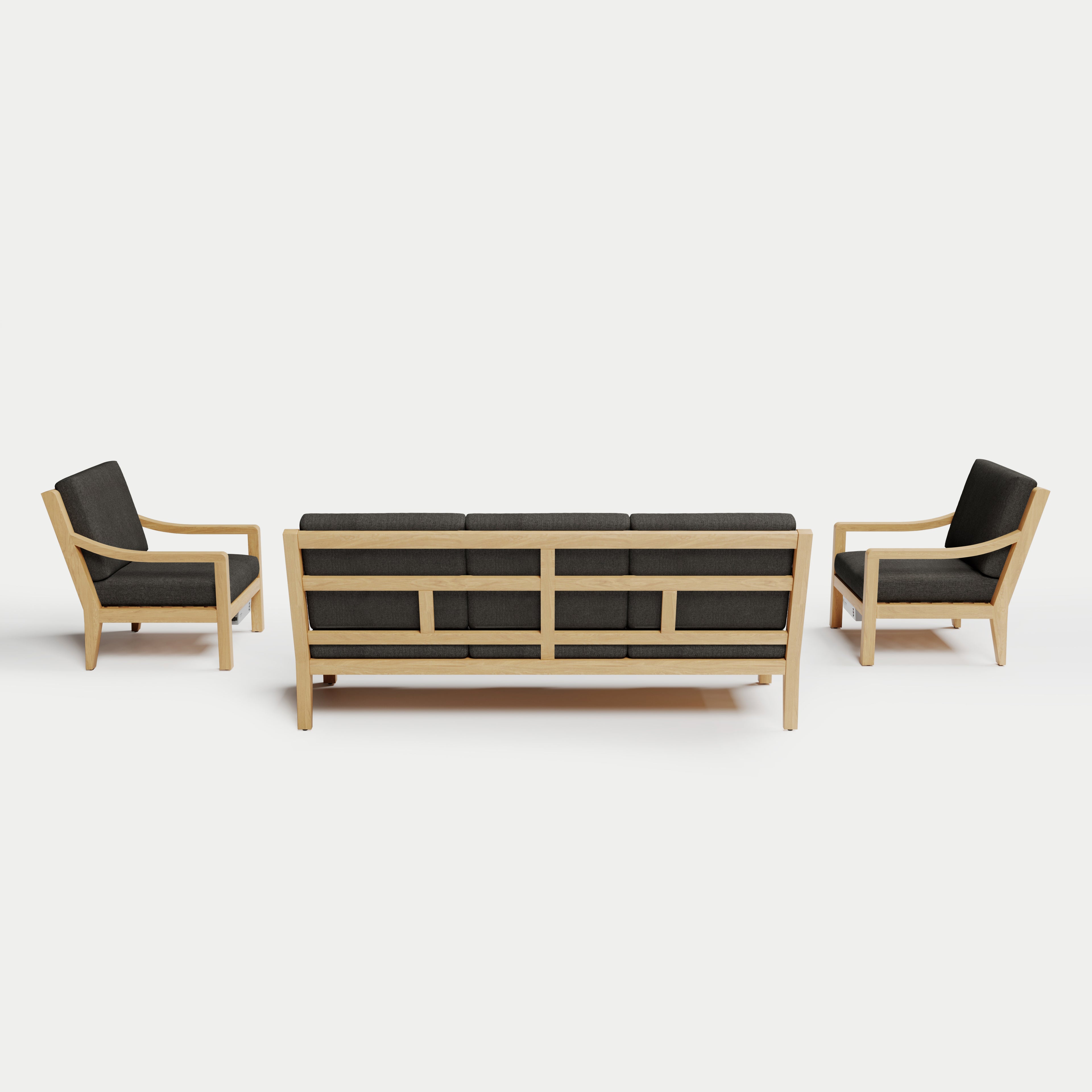 Heated Outdoor Teak Sofa Set