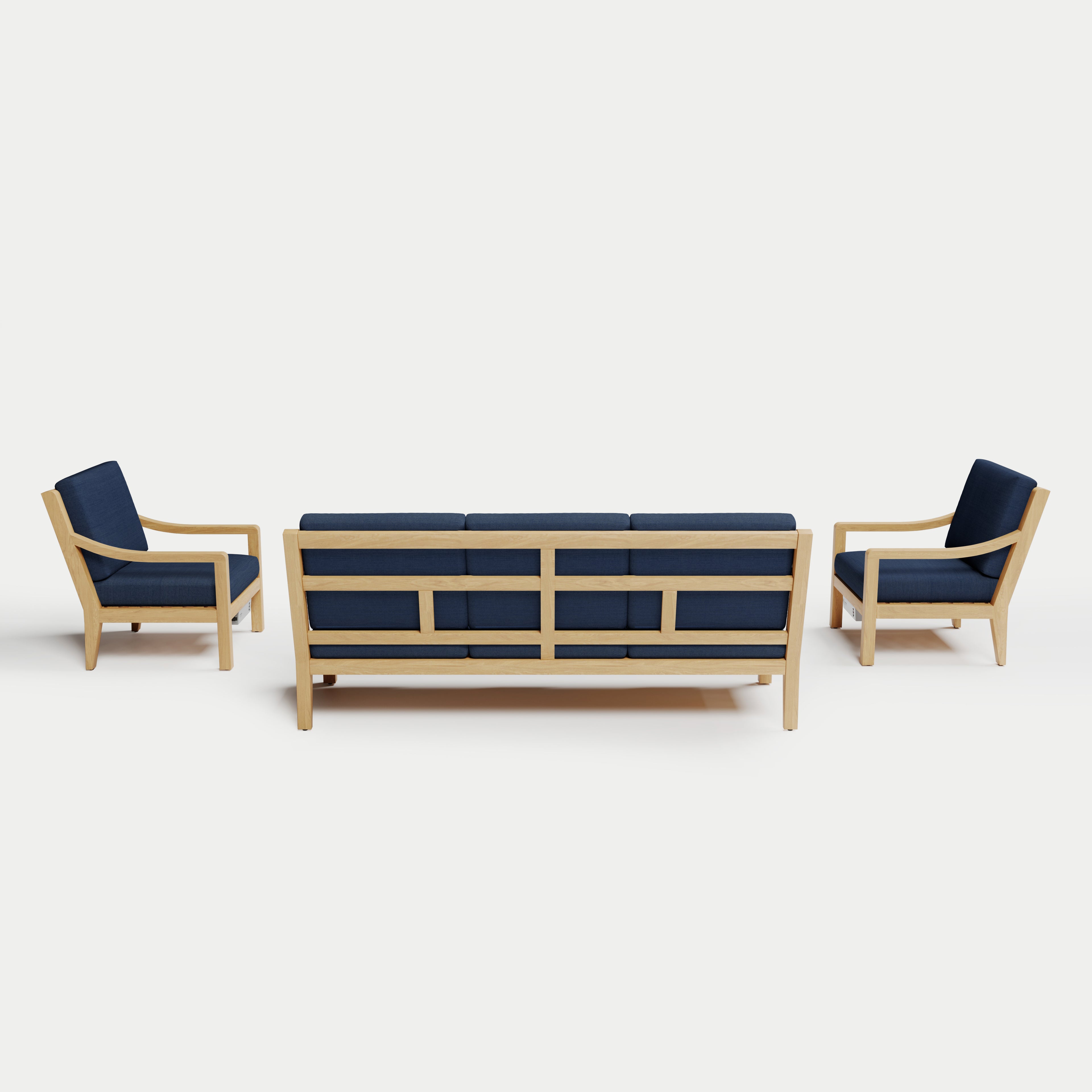 Heated Outdoor Teak Sofa Set