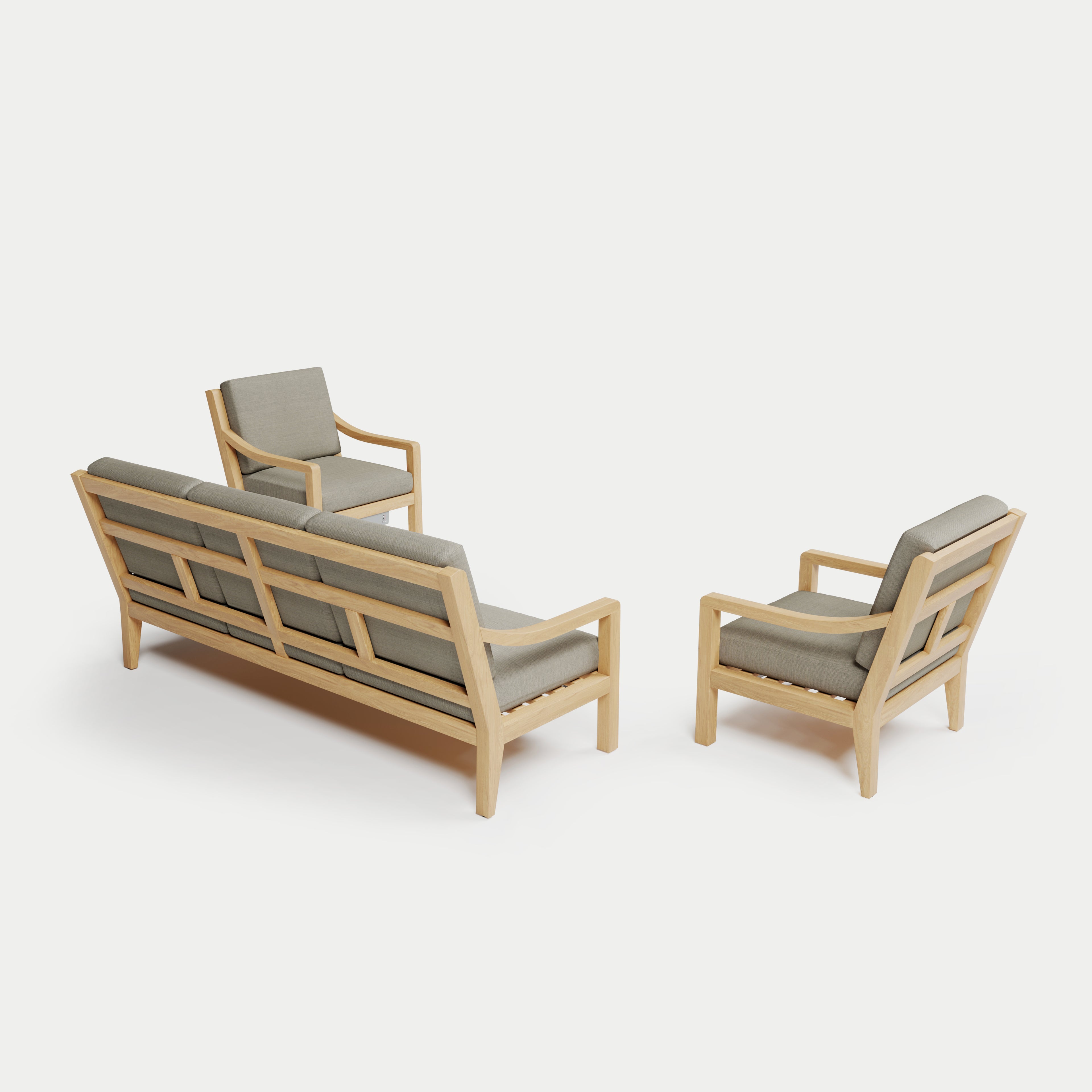 Heated Outdoor Teak Sofa Set