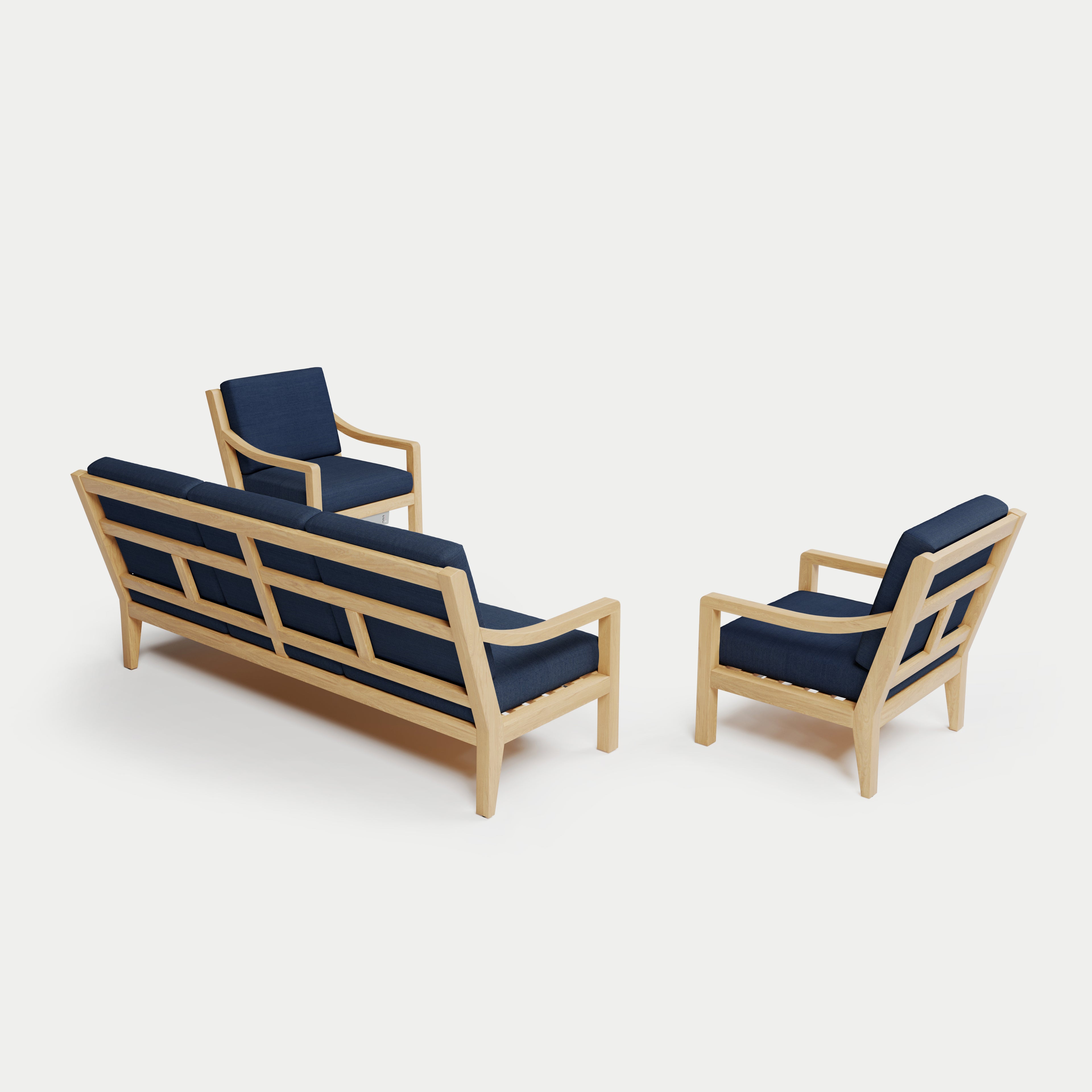 Heated Outdoor Teak Sofa Set