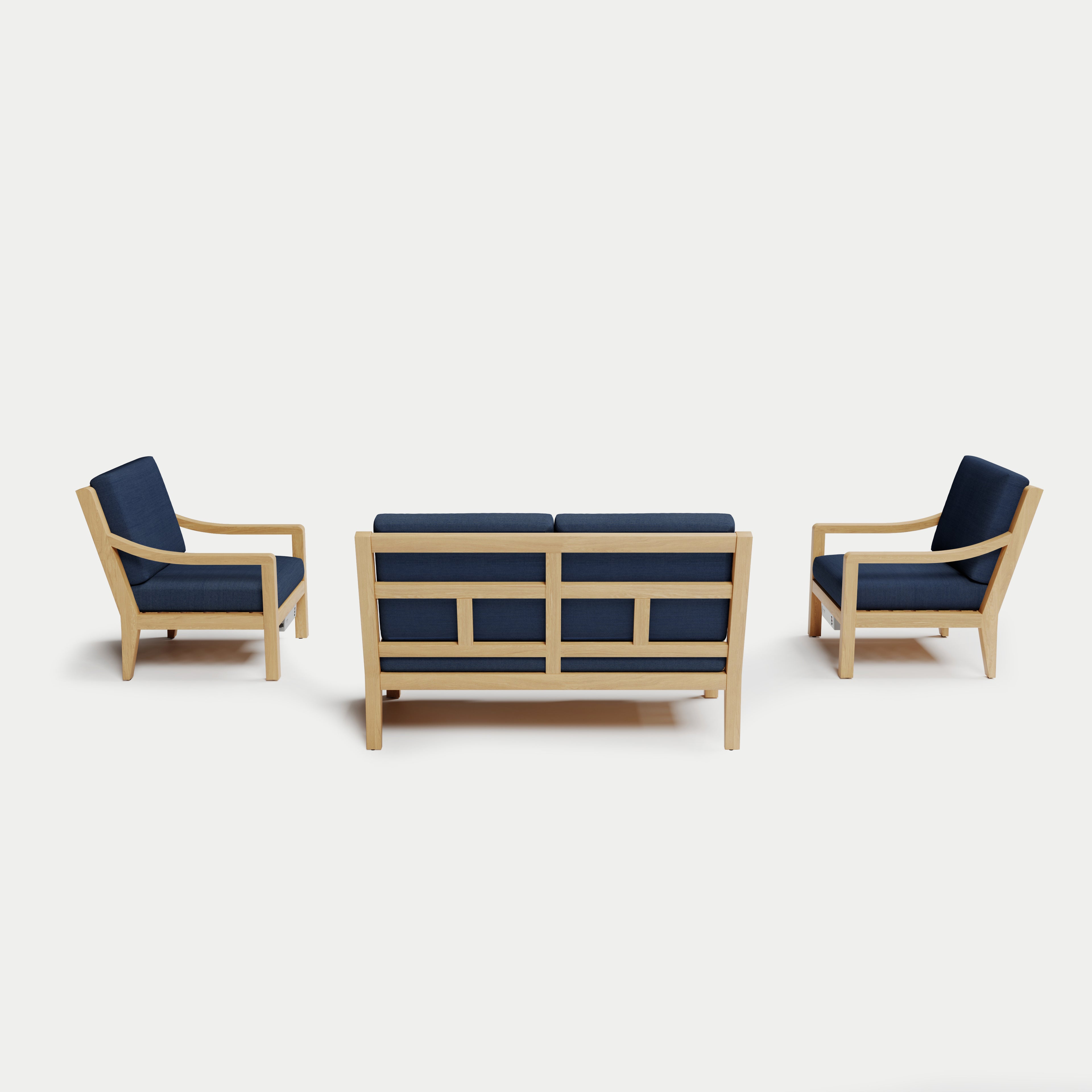 Heated Outdoor Teak Loveseat Set