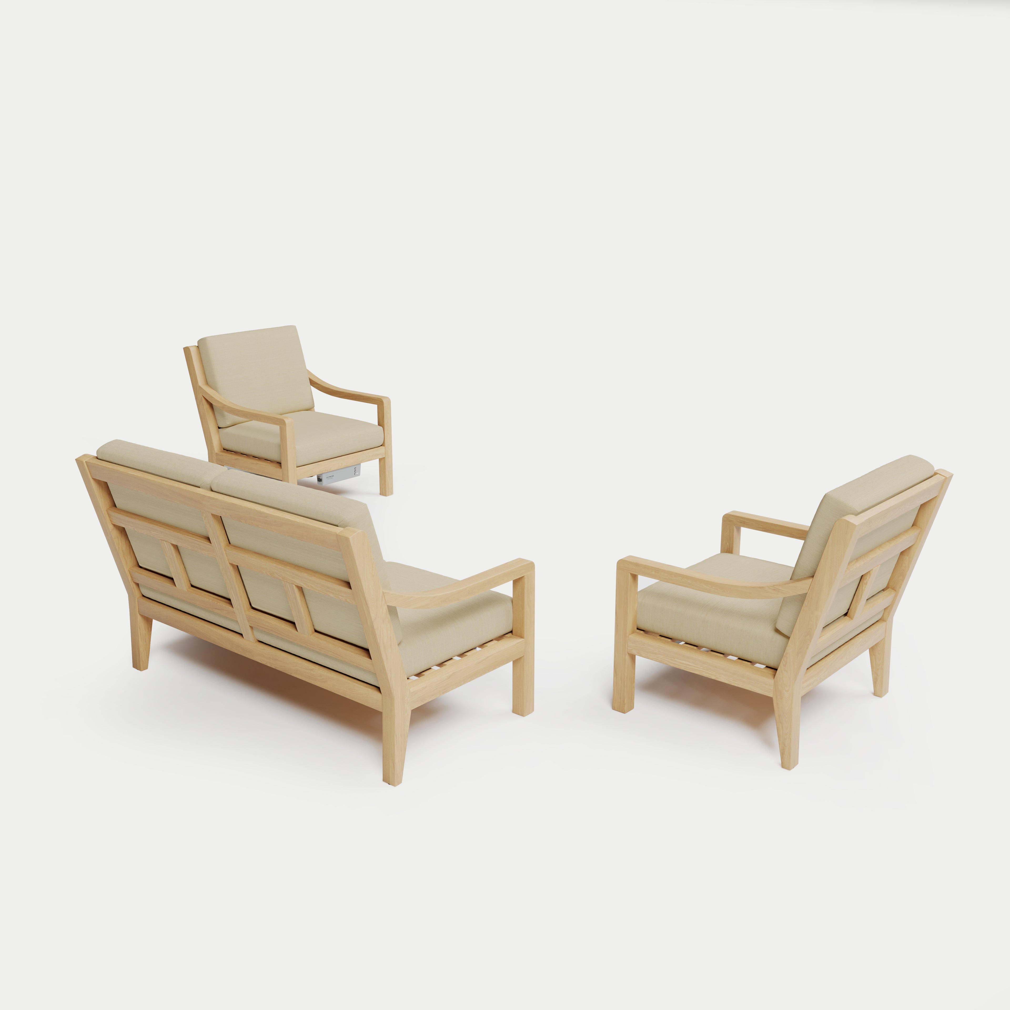 Heated Outdoor Teak Loveseat Set