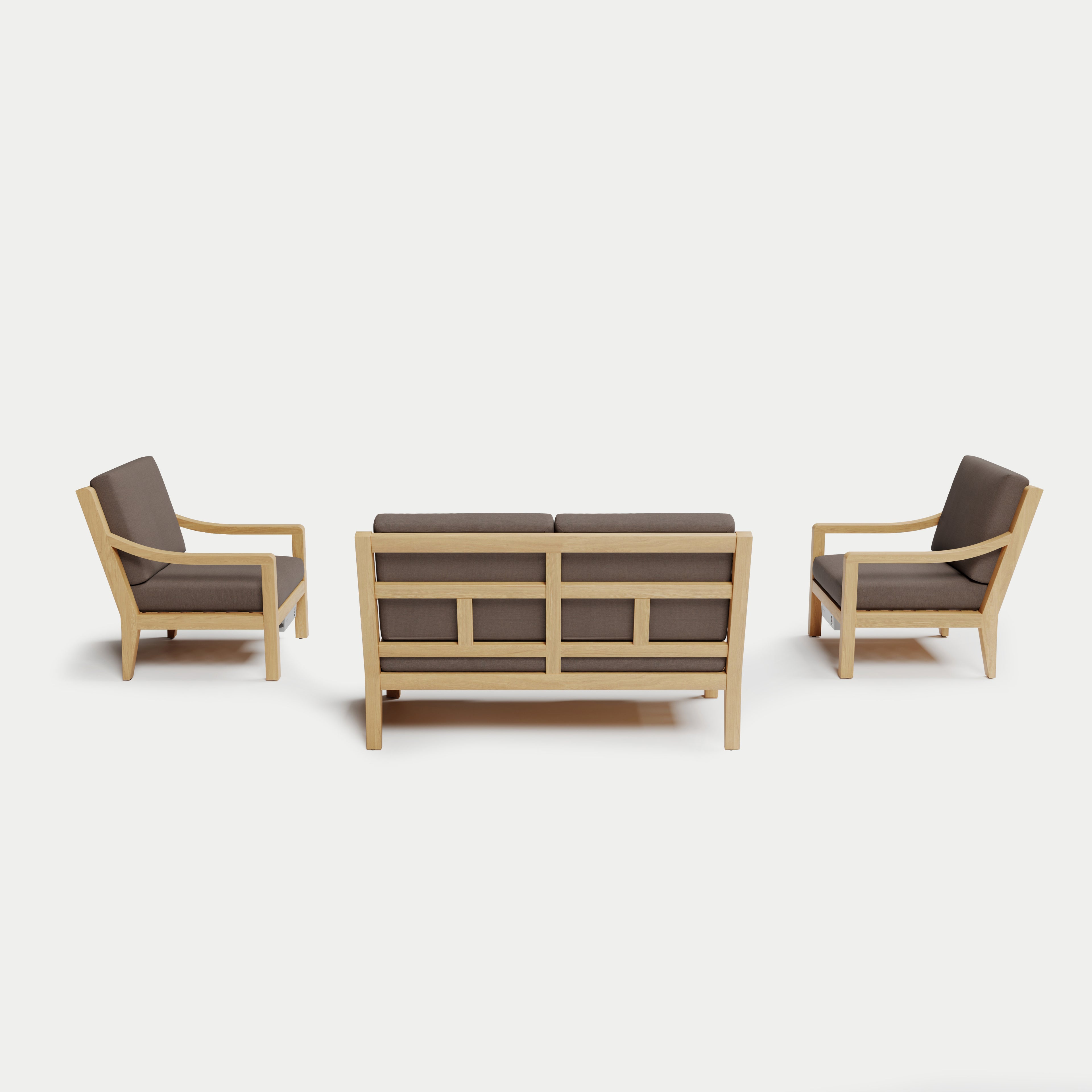 Heated Outdoor Teak Loveseat Set
