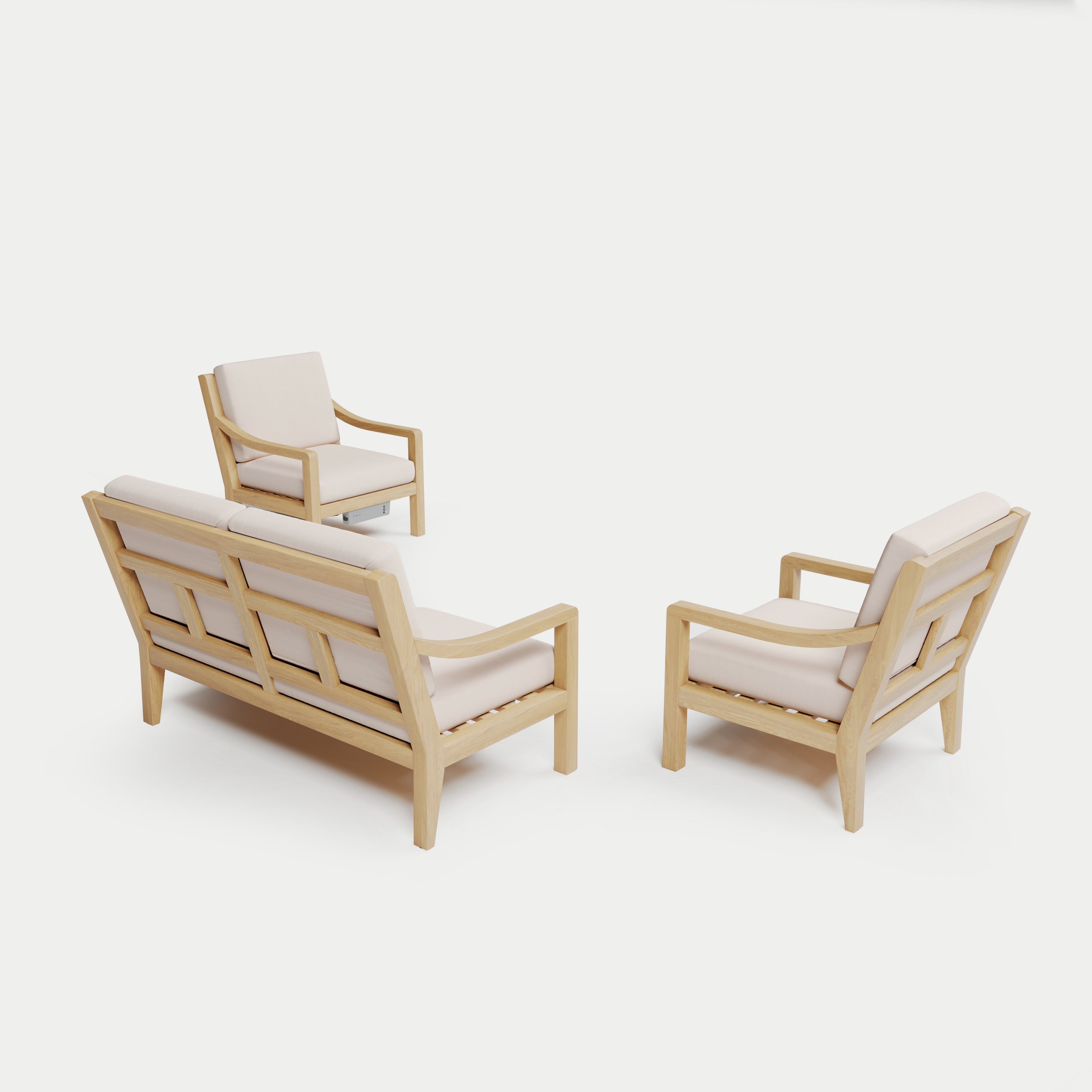 Heated Outdoor Teak Loveseat Set