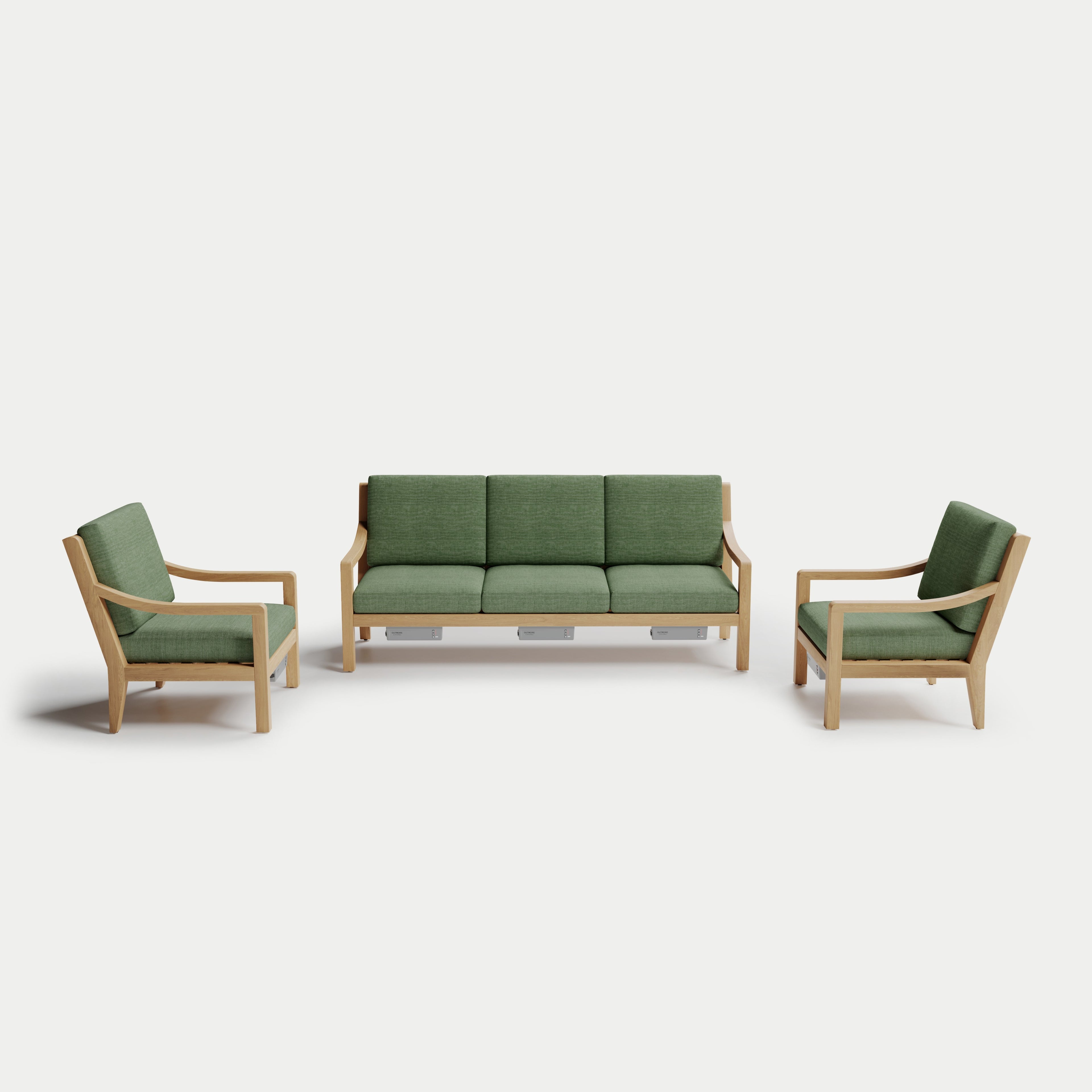 Heated Outdoor Teak Sofa Set