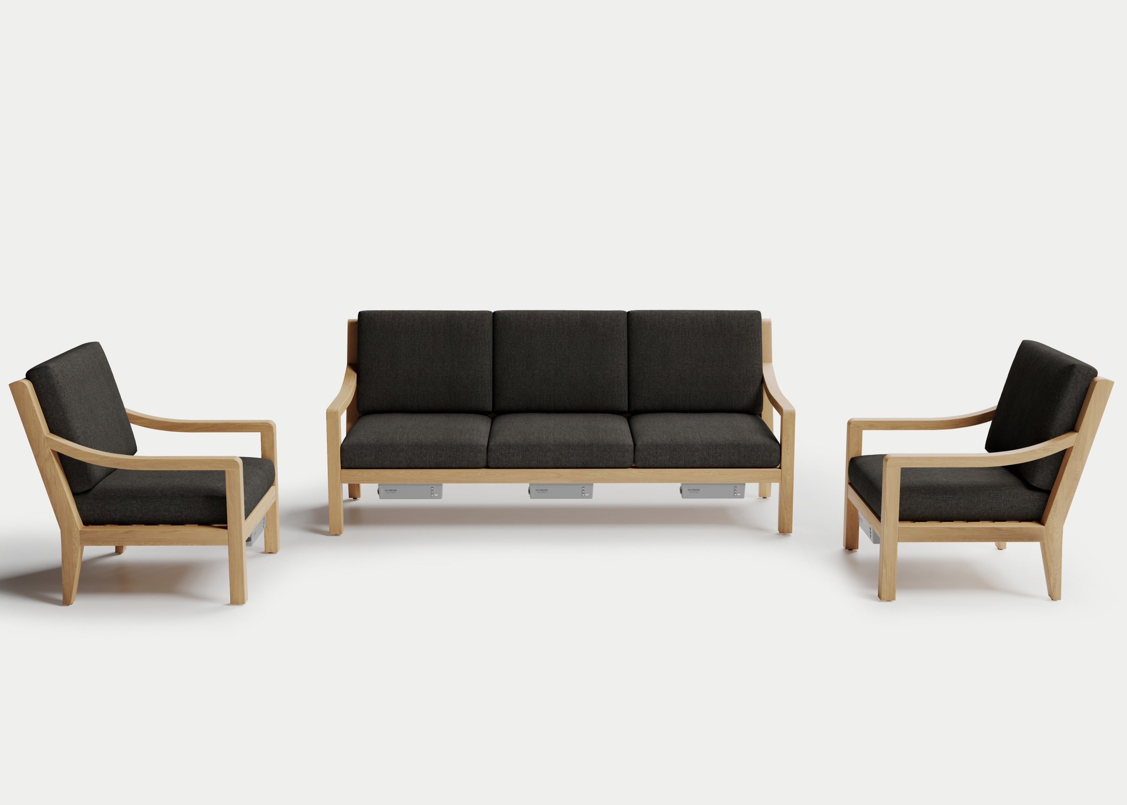 Heated Outdoor Teak Sofa Set