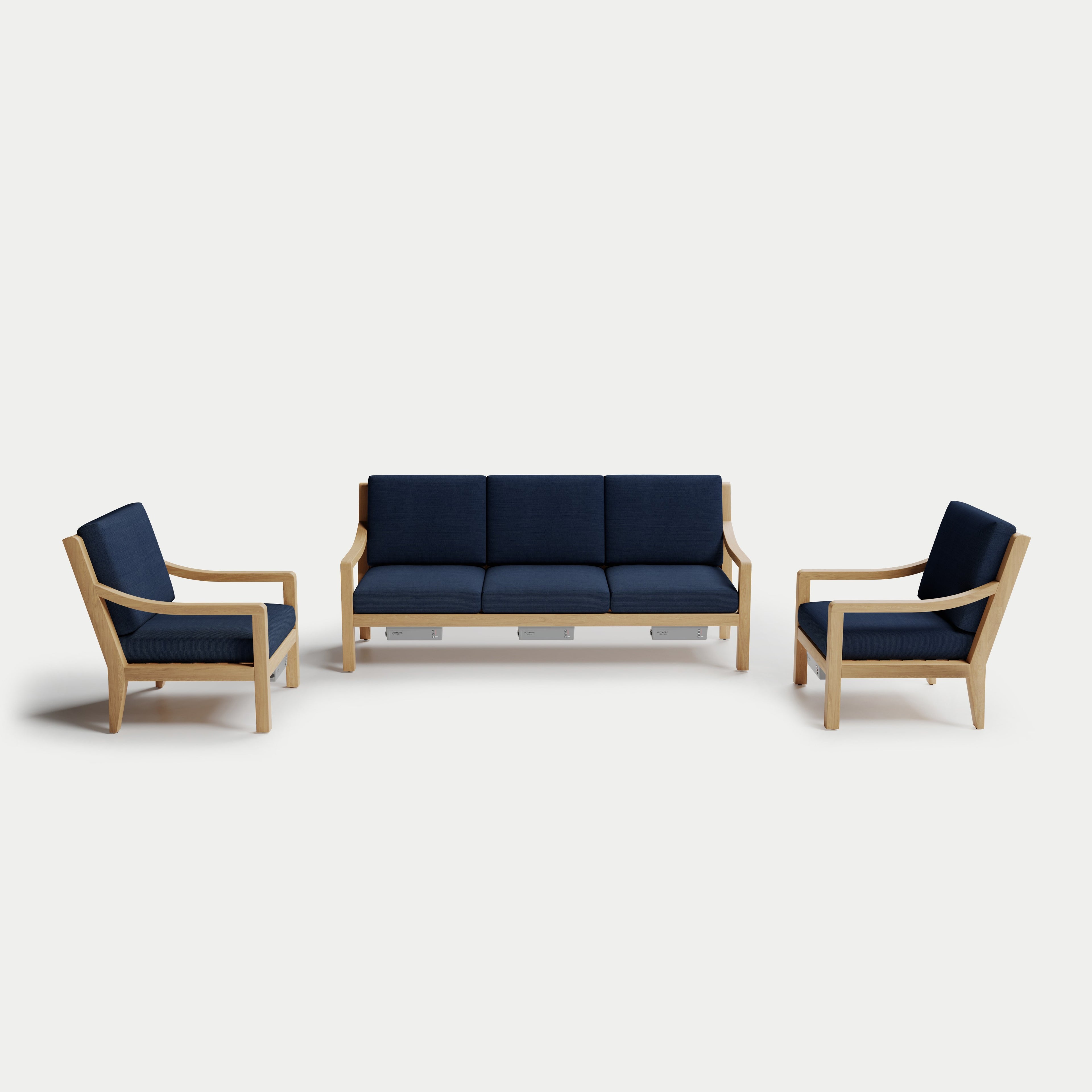 Heated Outdoor Teak Sofa Set