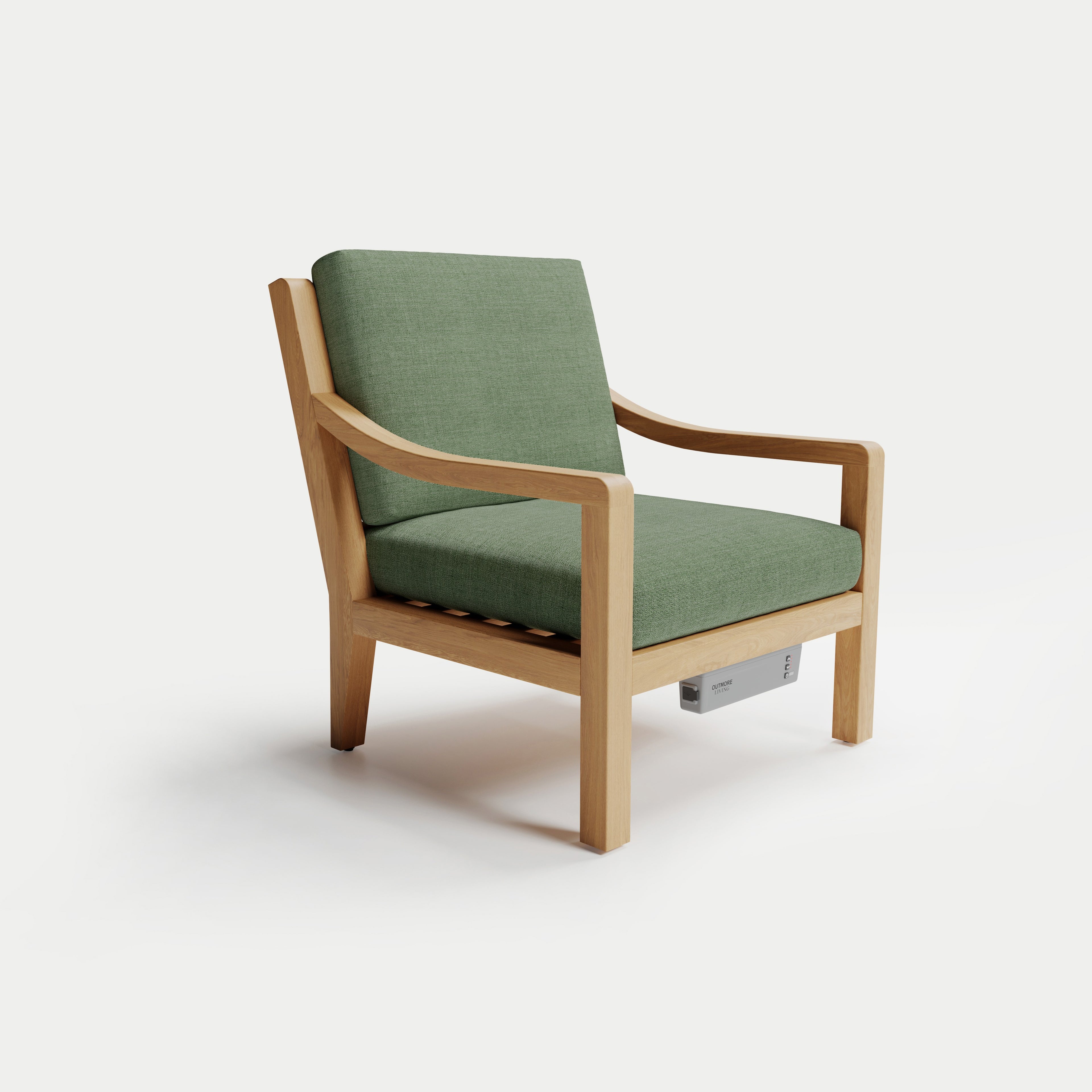 Heated Outdoor Teak Lounge Chair