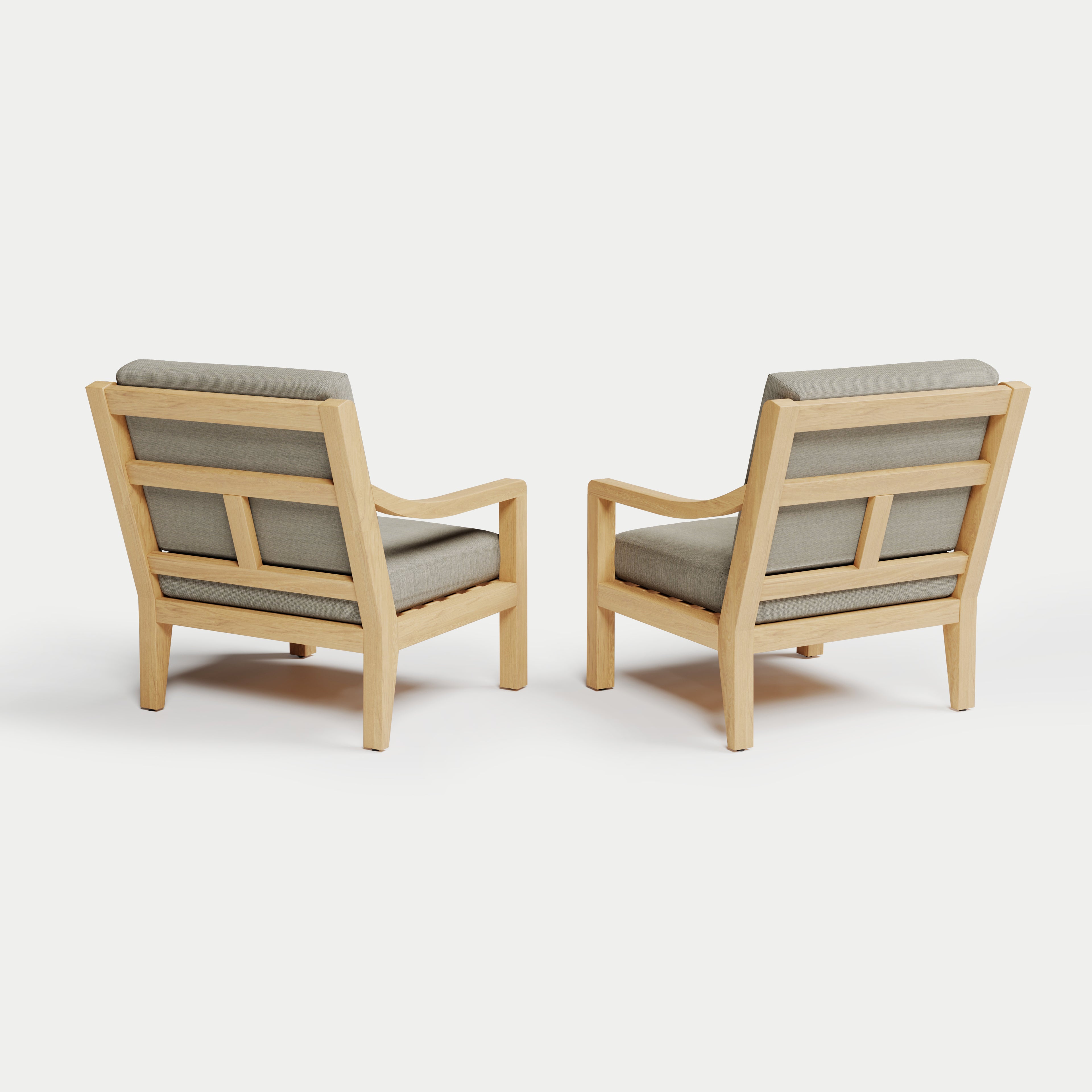 Heated Outdoor Teak Lounge Chair Set