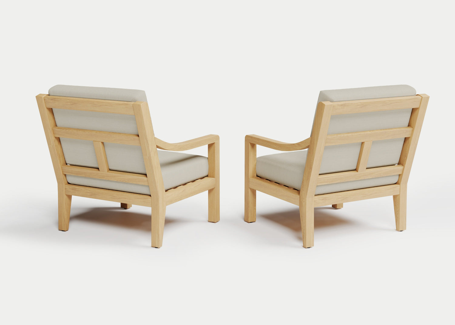 Heated Outdoor Teak Lounge Chair Set