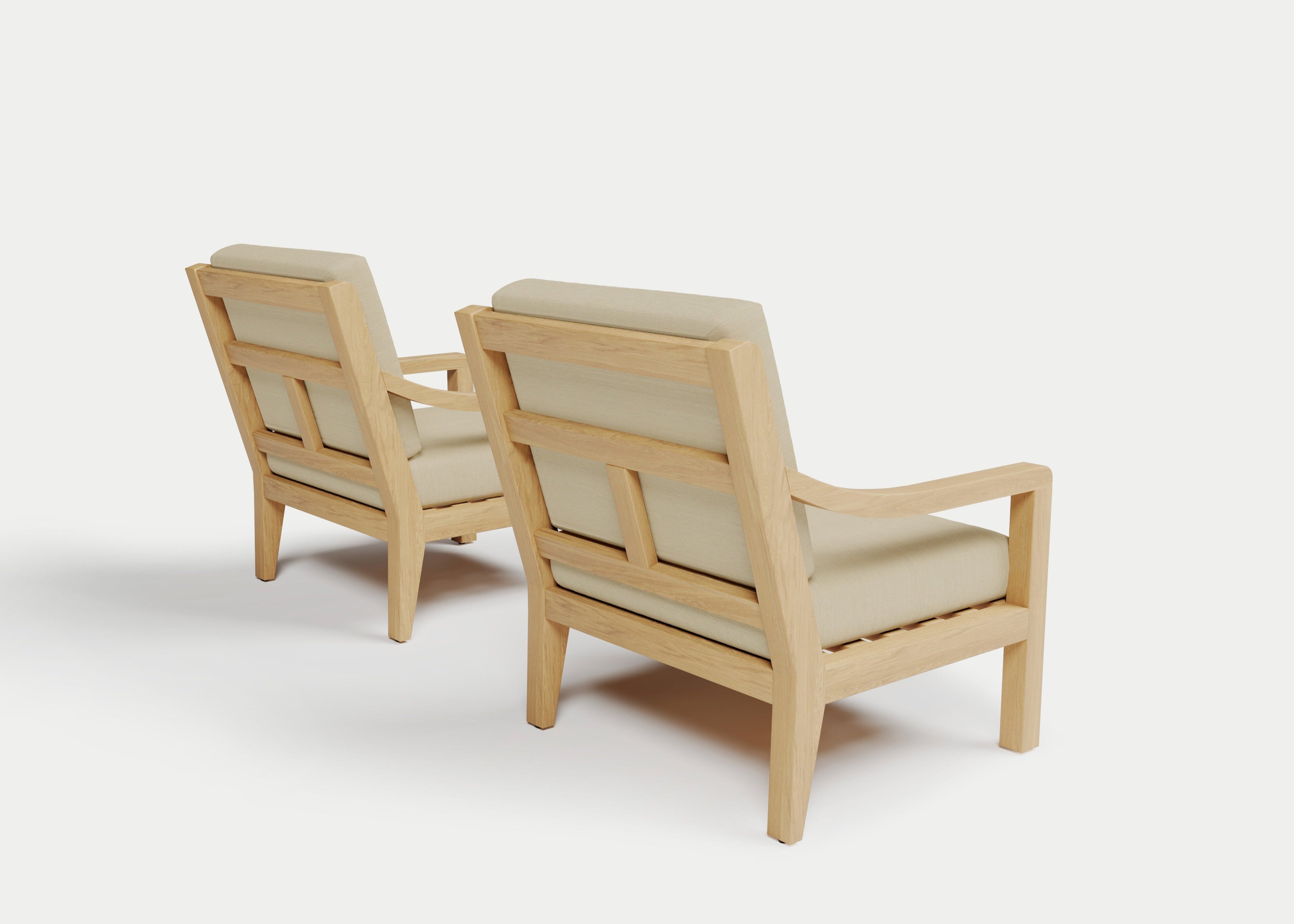 Heated Outdoor Teak Lounge Chair Set