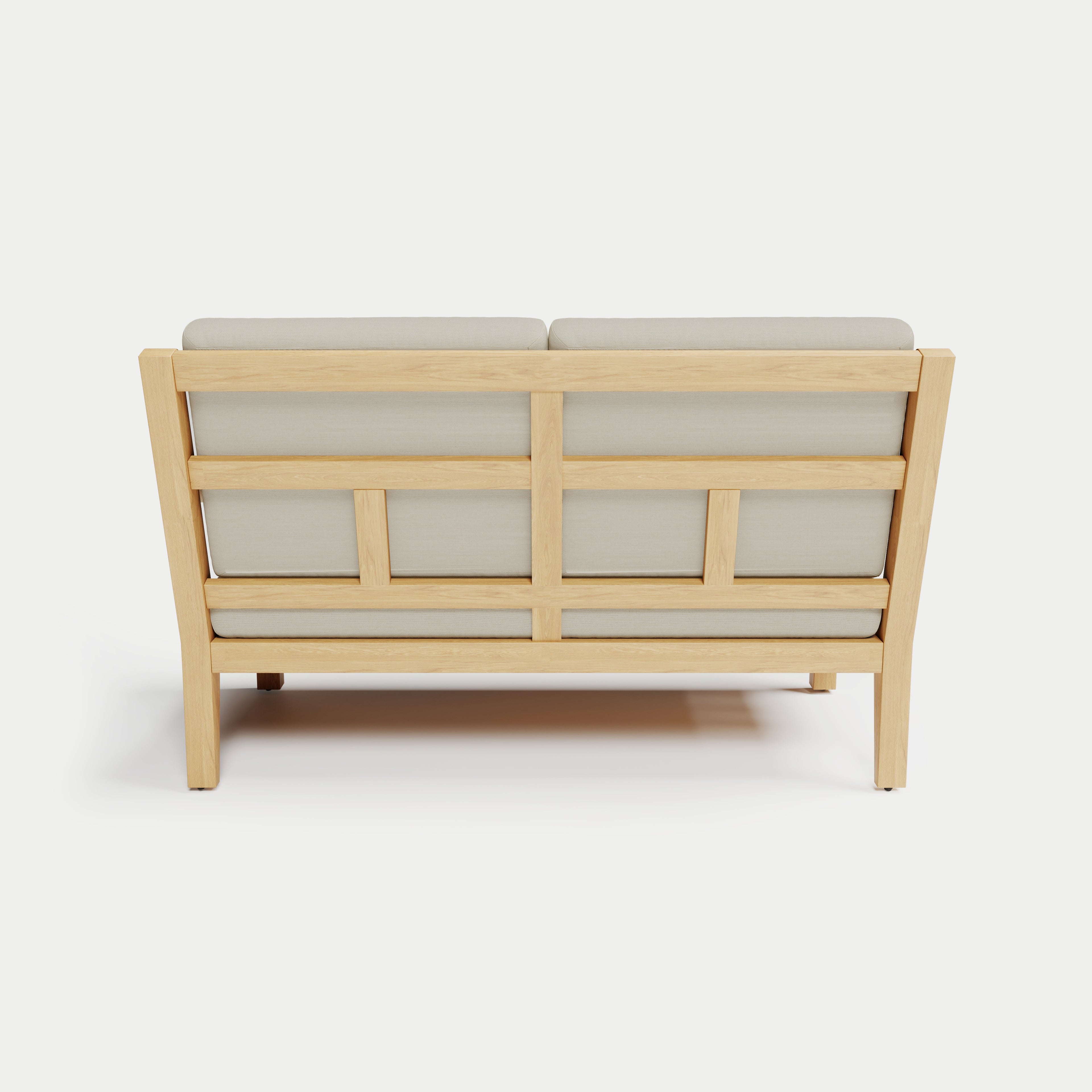 Heated Outdoor Teak Loveseat
