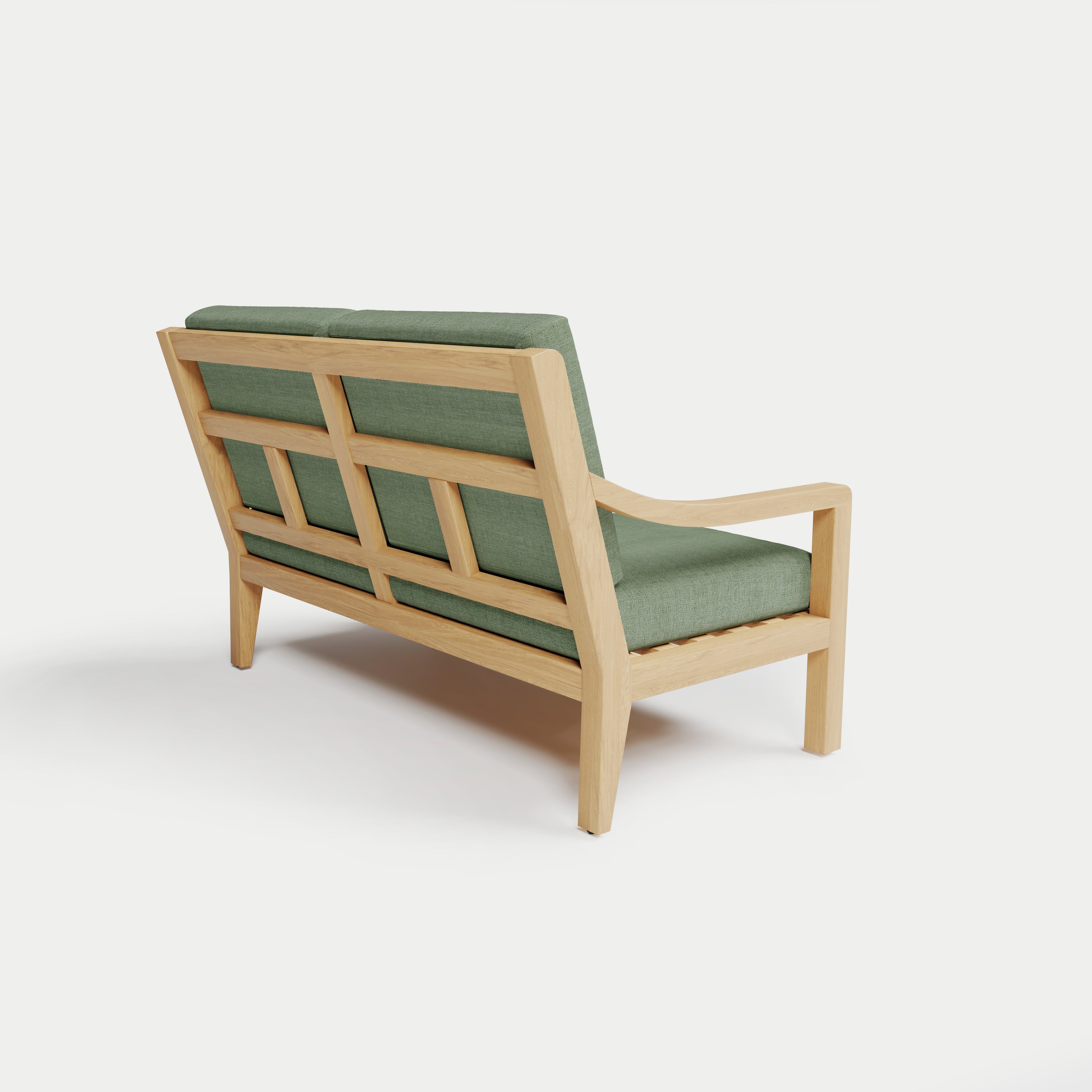 Heated Outdoor Teak Loveseat