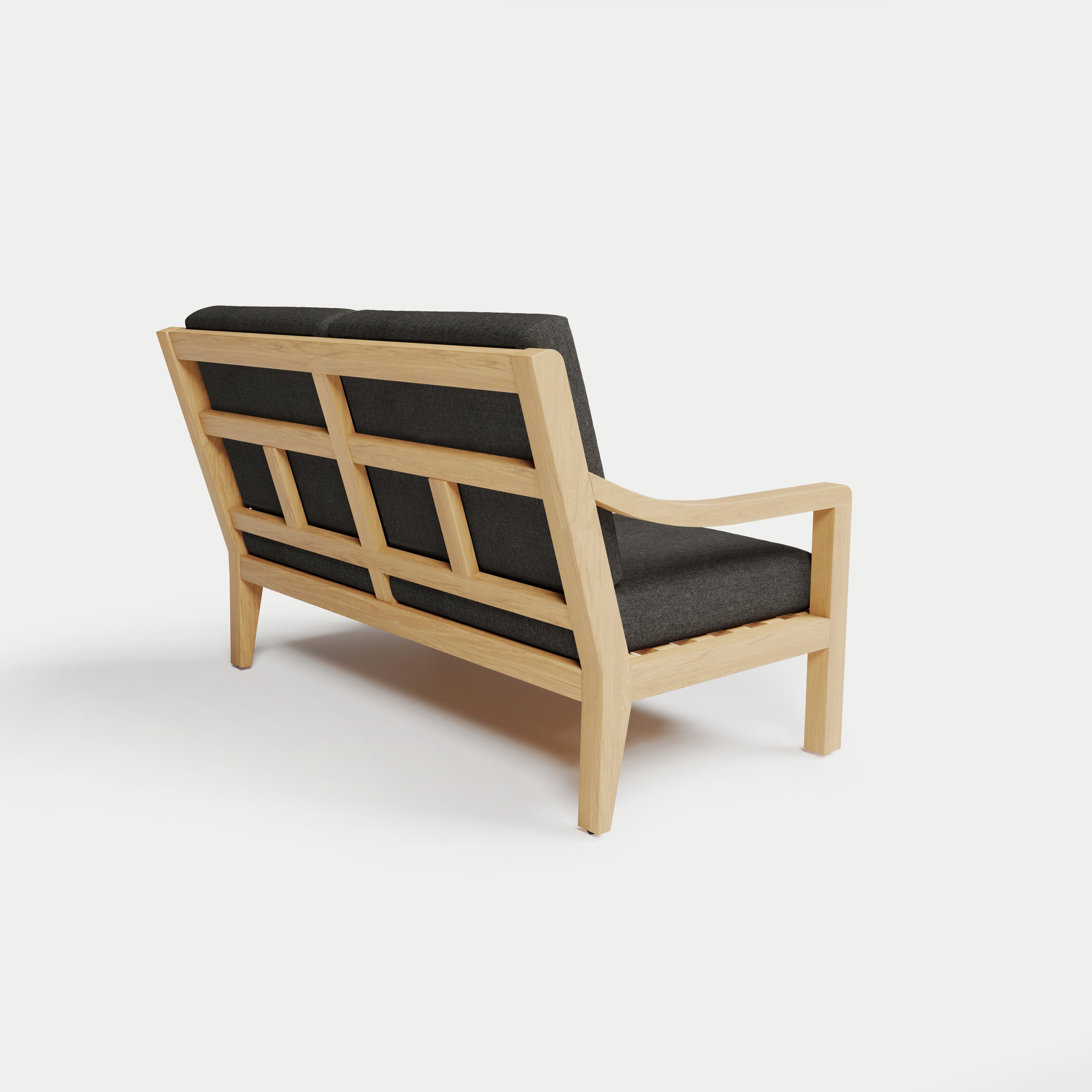 Heated Outdoor Teak Loveseat