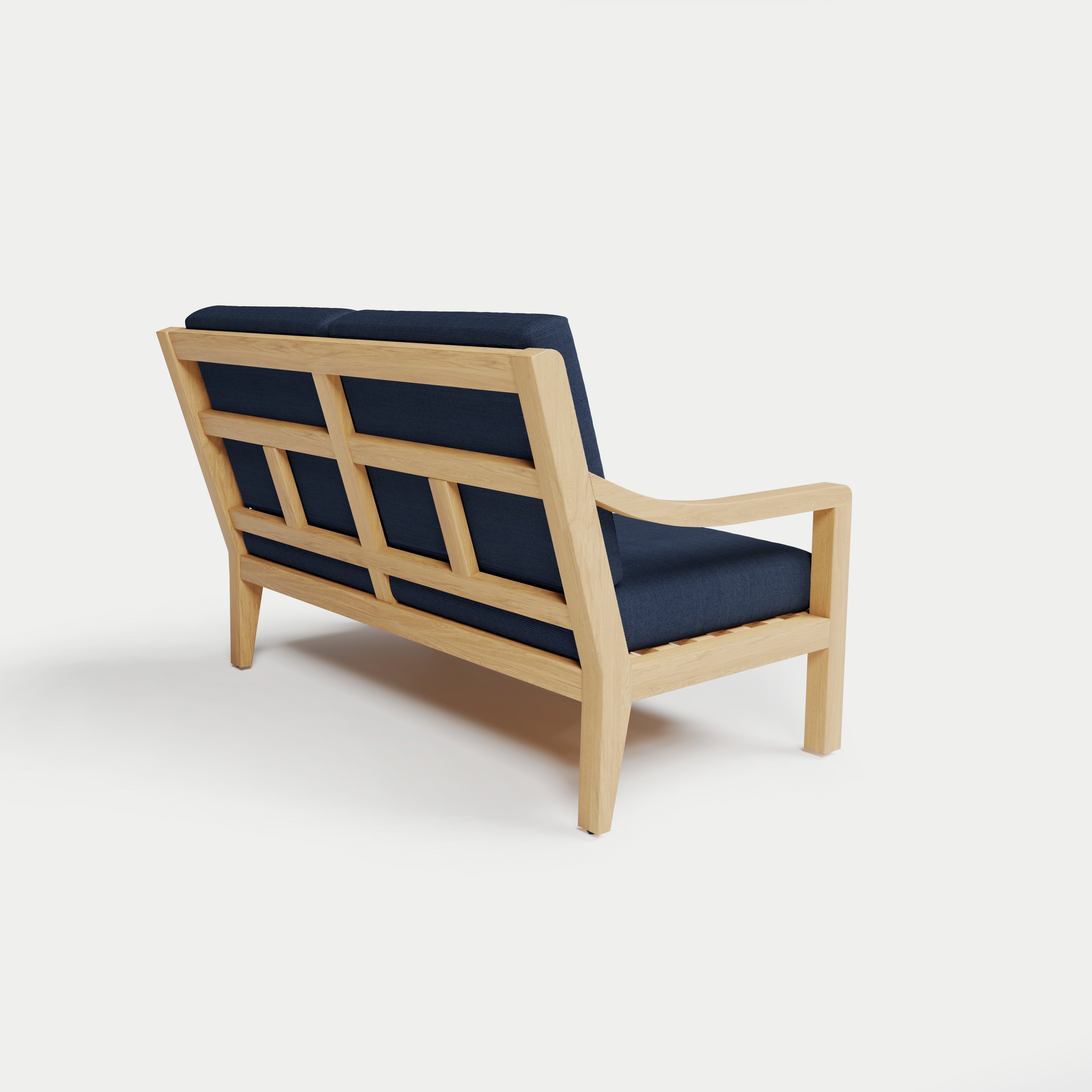 Heated Outdoor Teak Loveseat