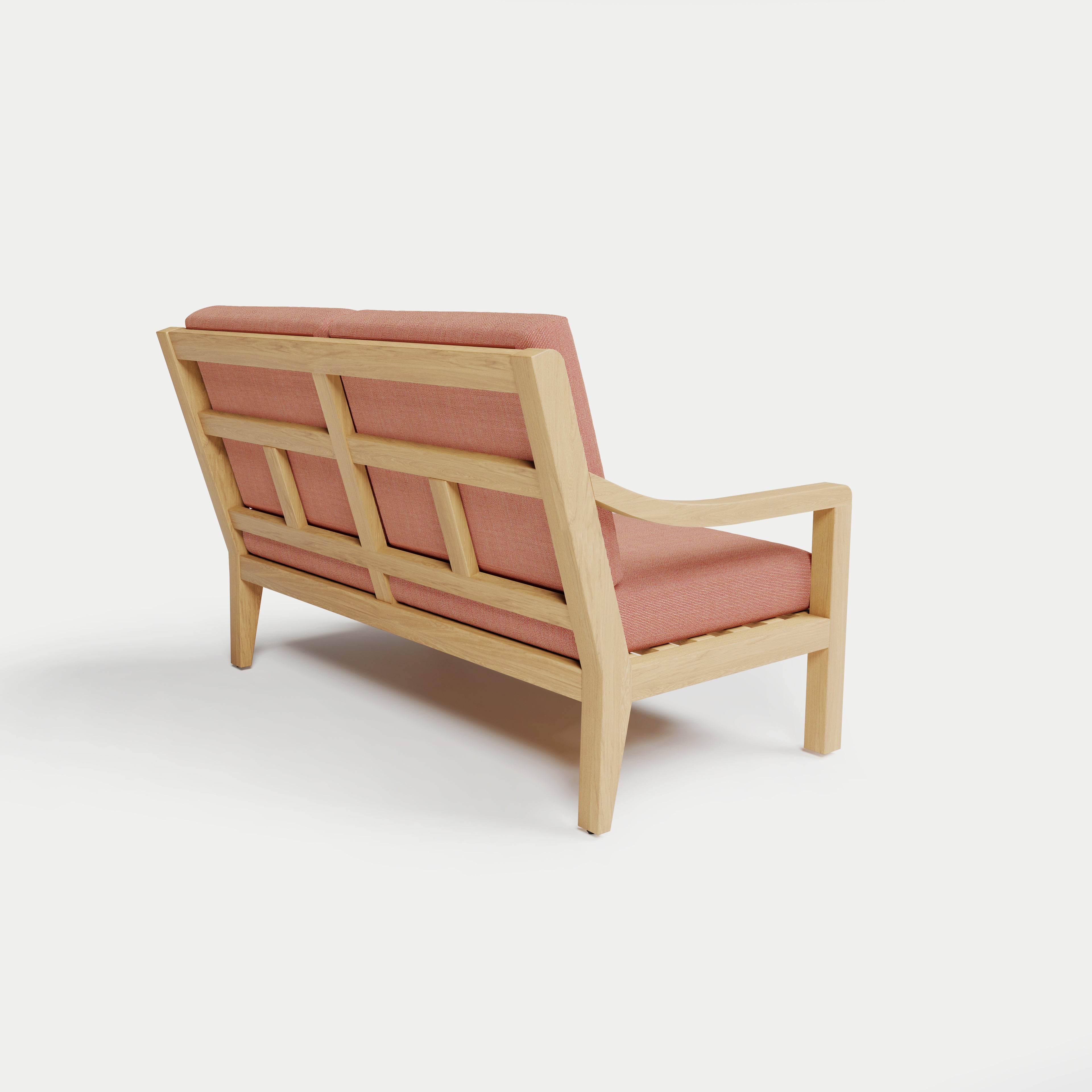 Heated Outdoor Teak Loveseat
