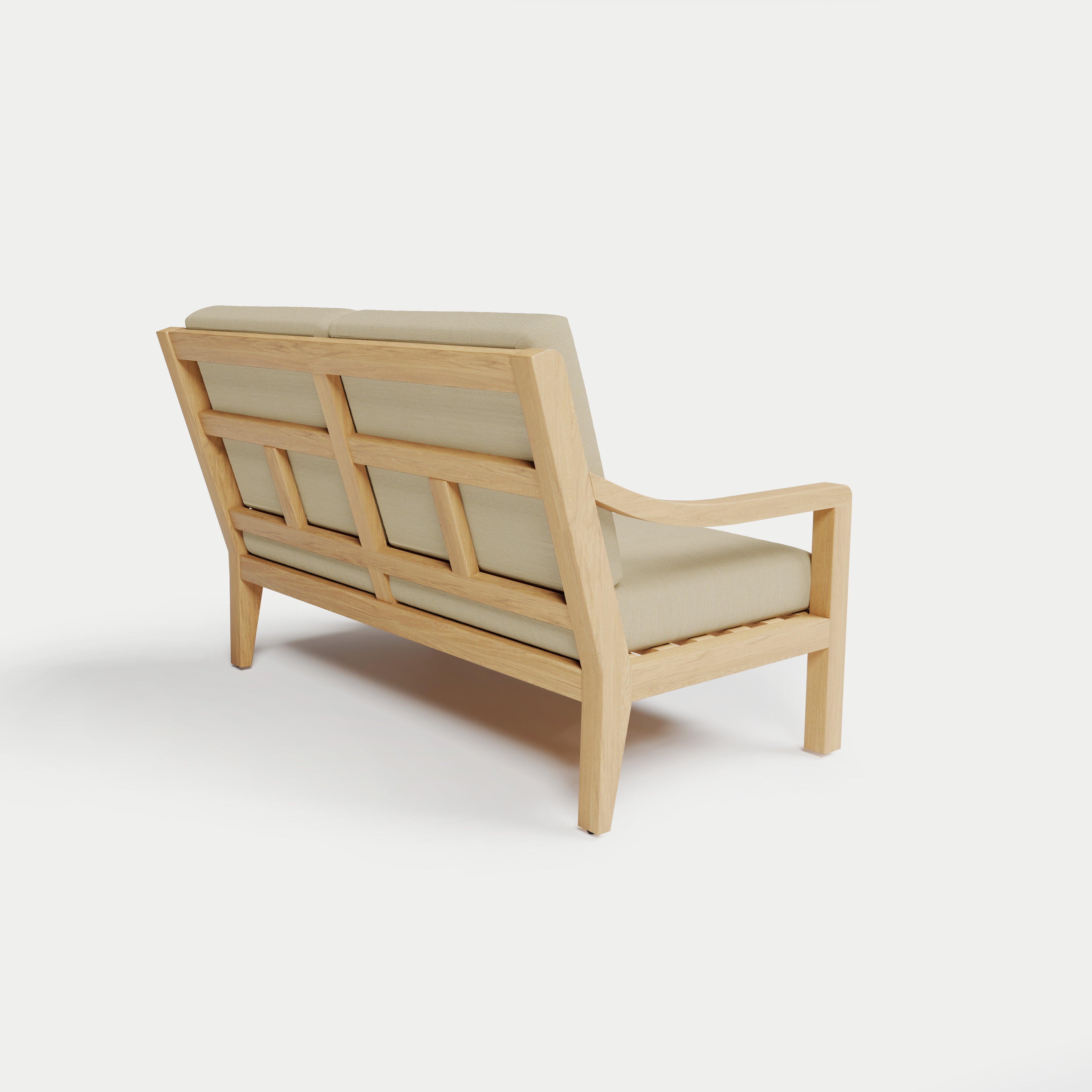Heated Outdoor Teak Loveseat