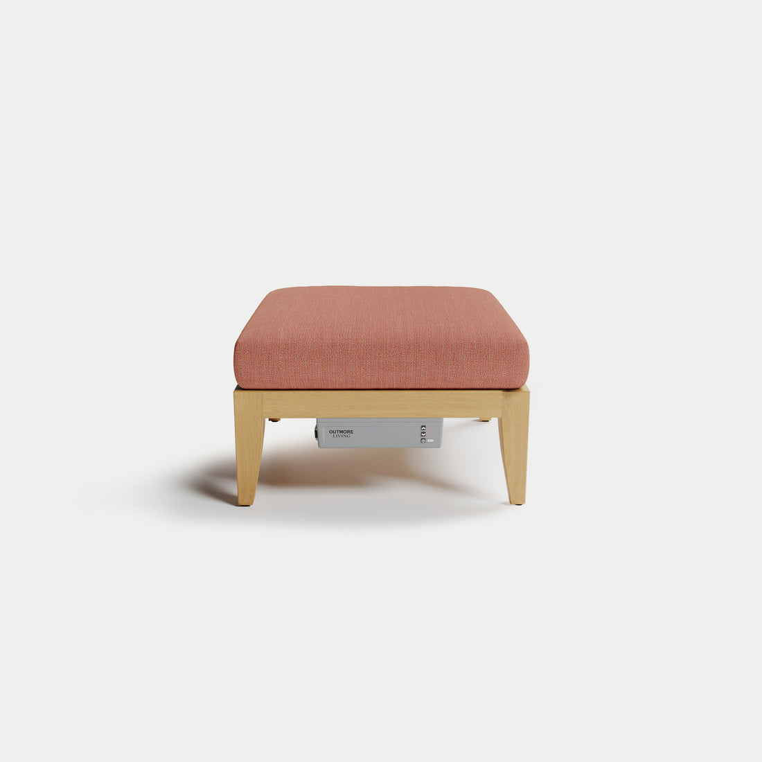 Heated Outdoor Teak Ottoman #fabric-color_mesa