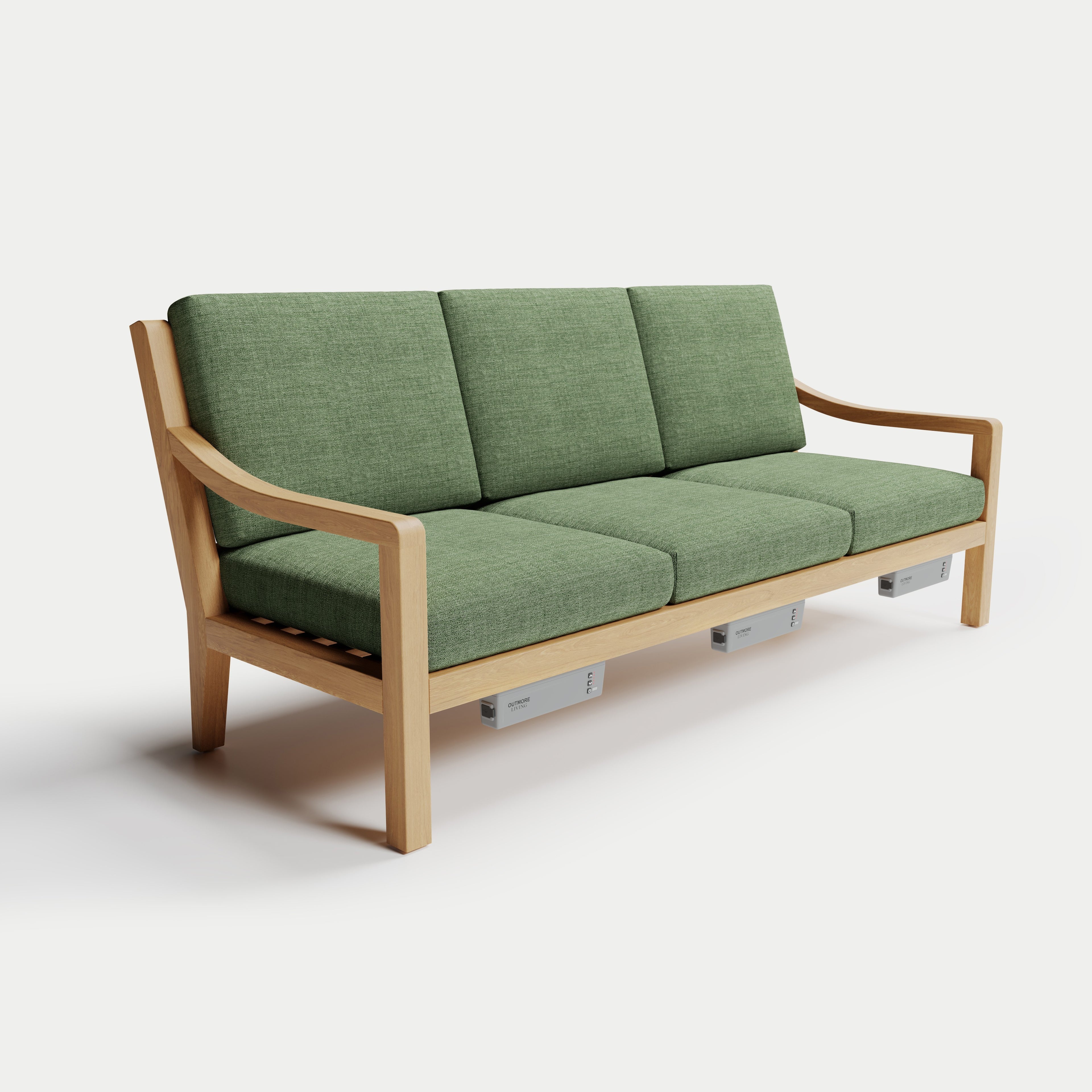 Heated Outdoor Teak Sofa
