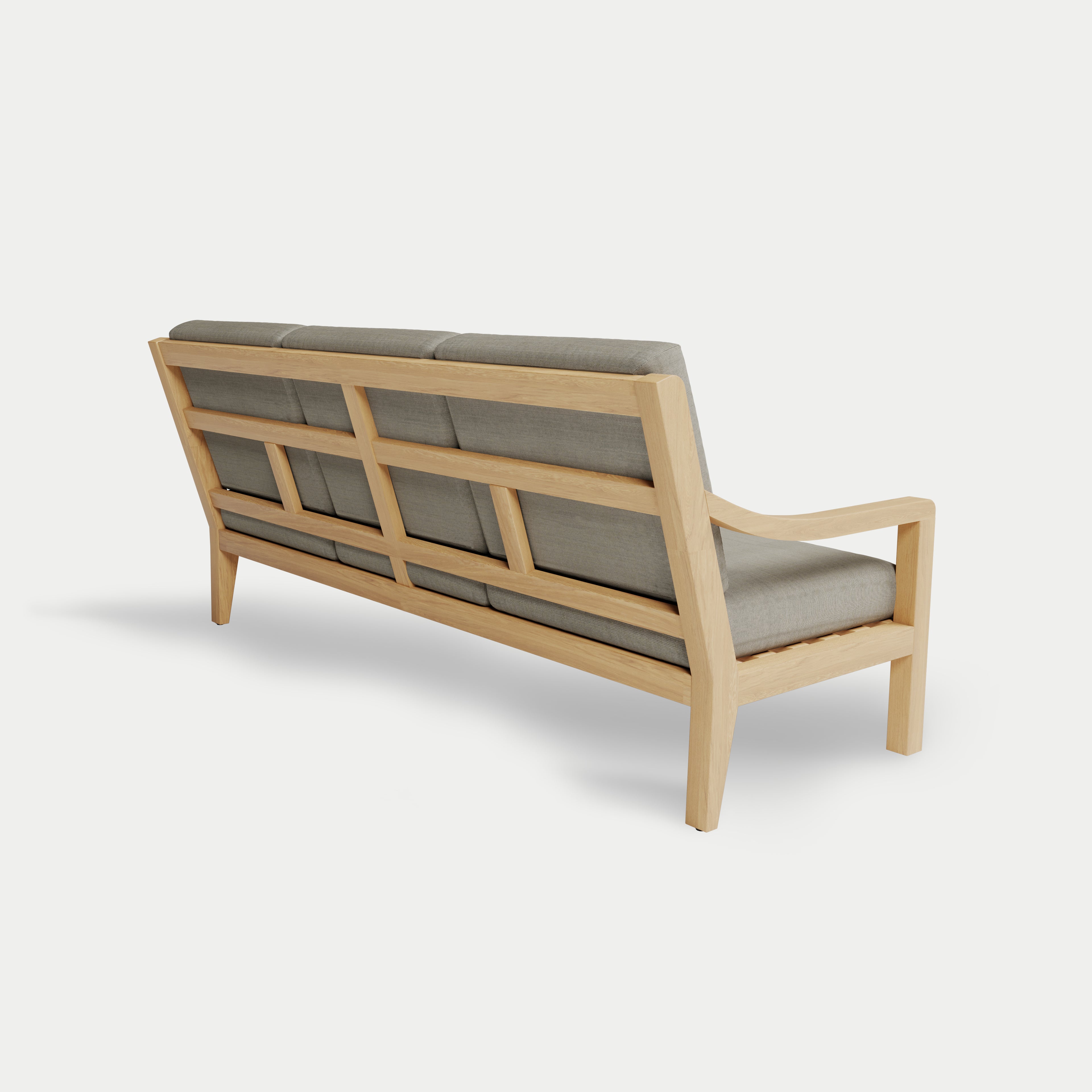 Heated Outdoor Teak Sofa