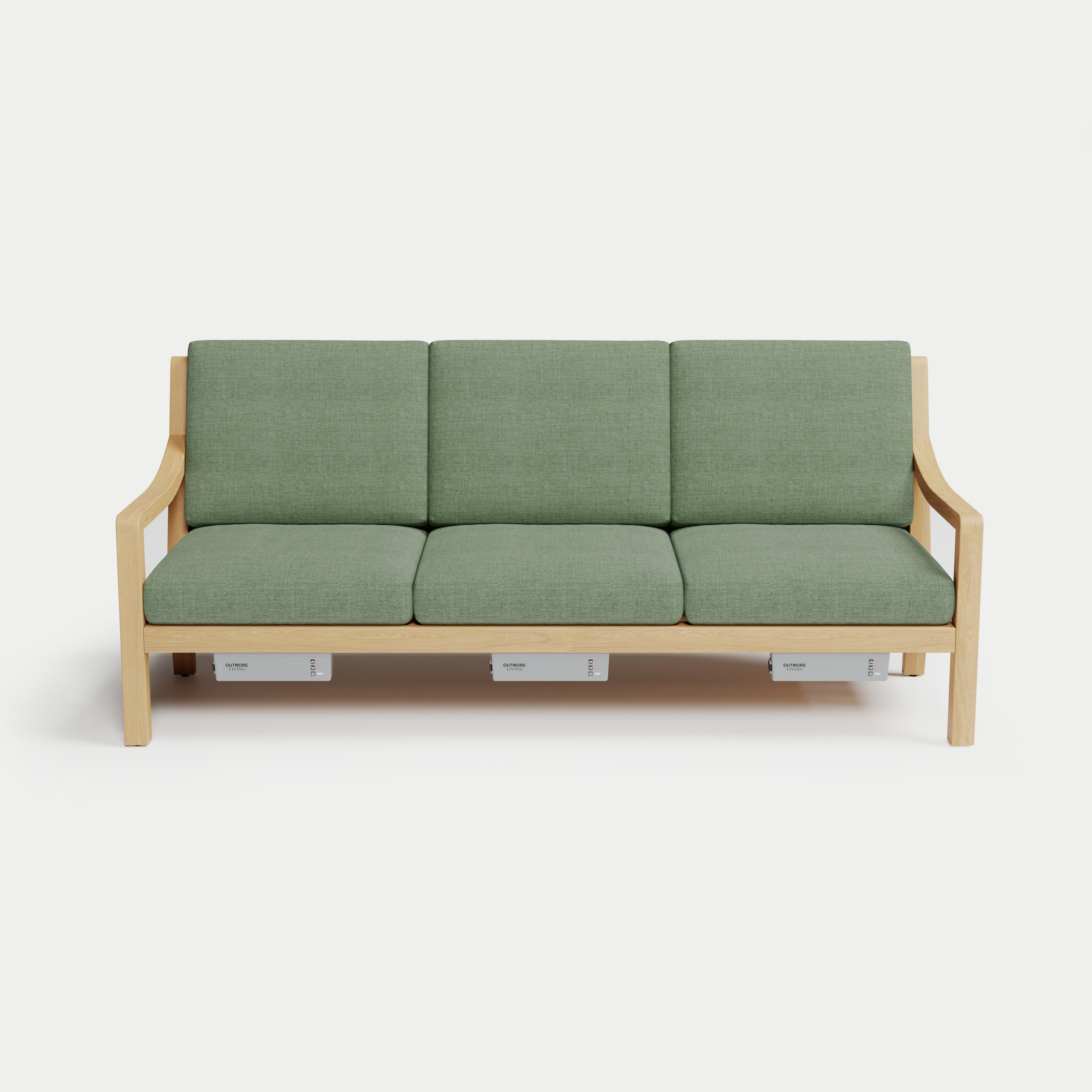 Heated Outdoor Teak Sofa