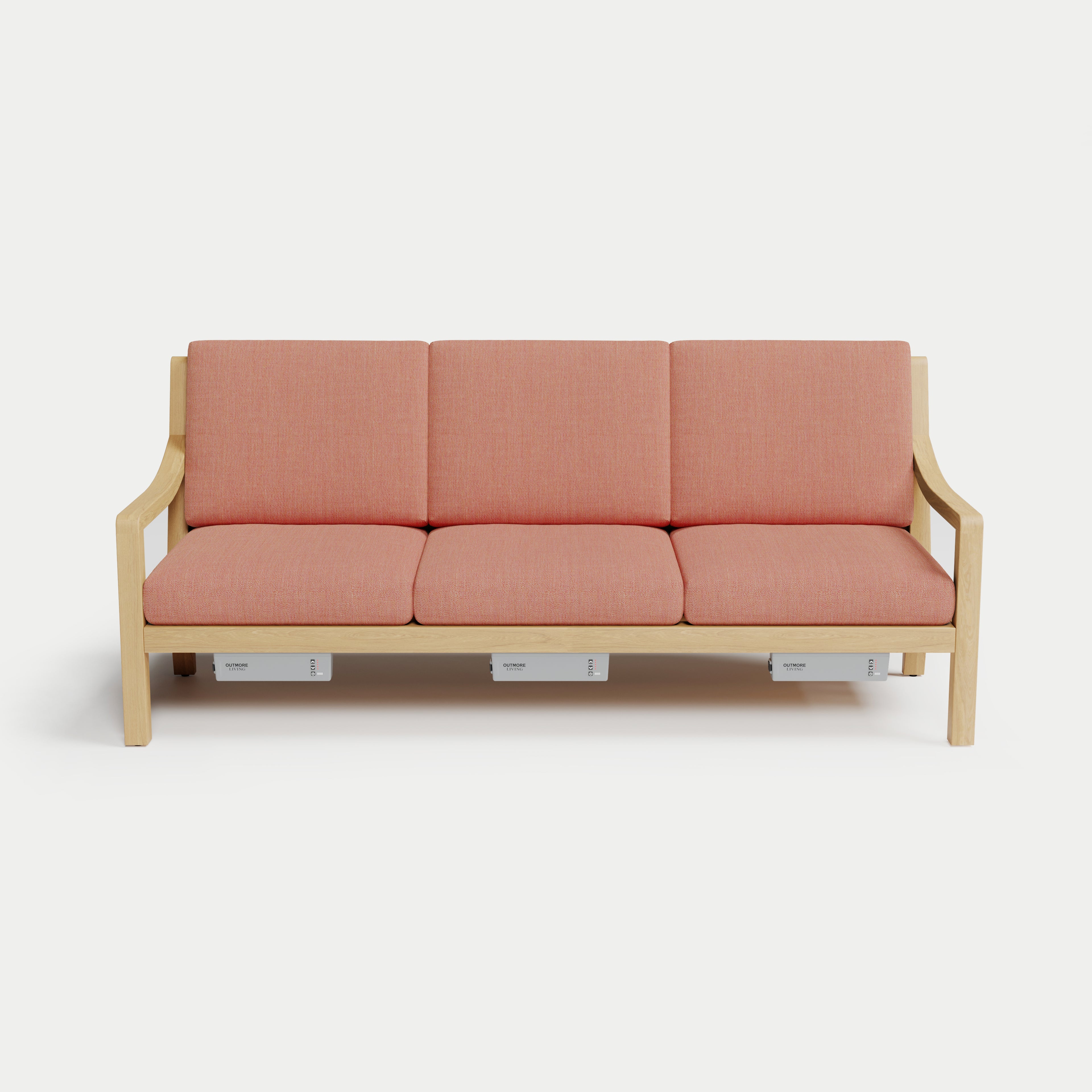 Heated Outdoor Teak Sofa