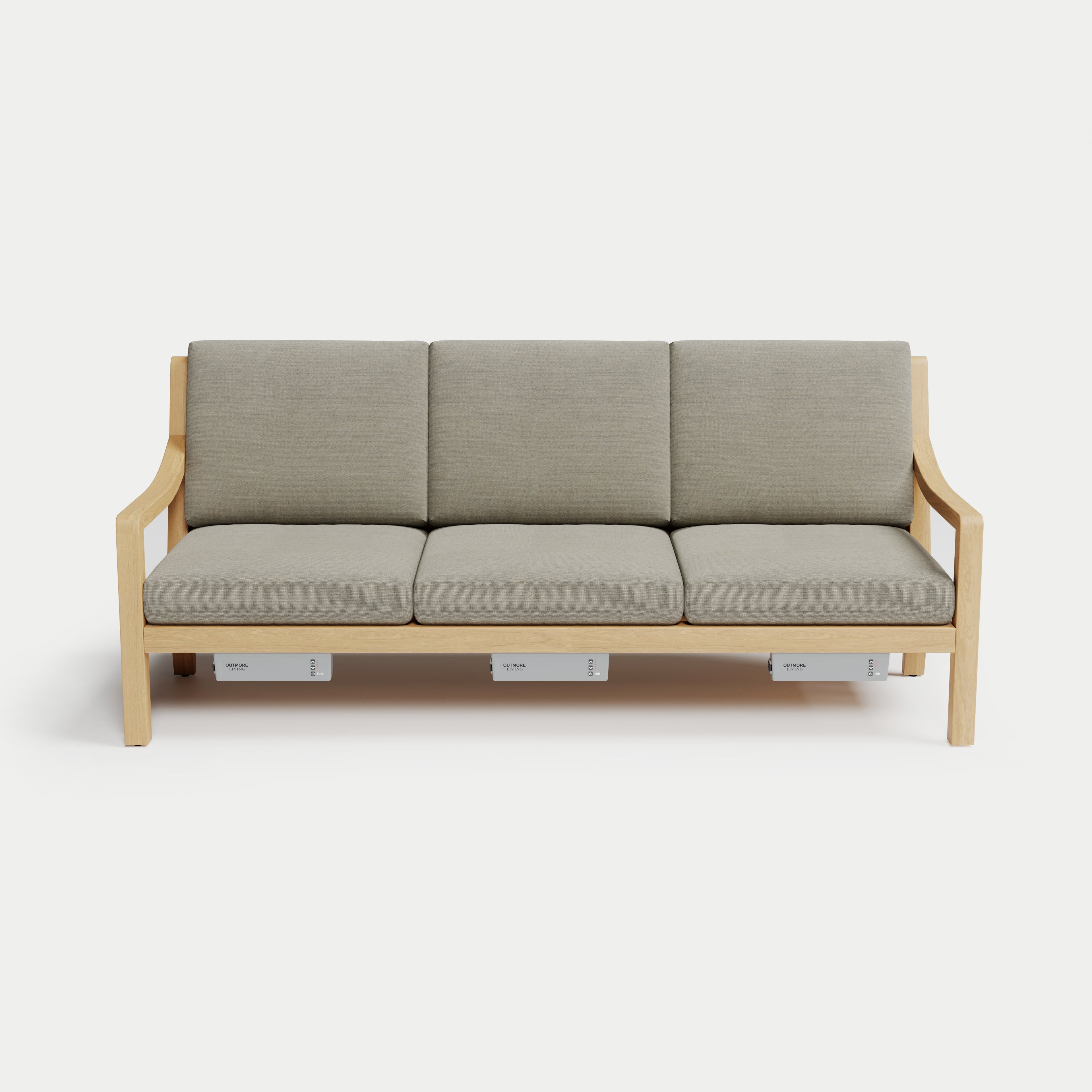Heated Outdoor Teak Sofa