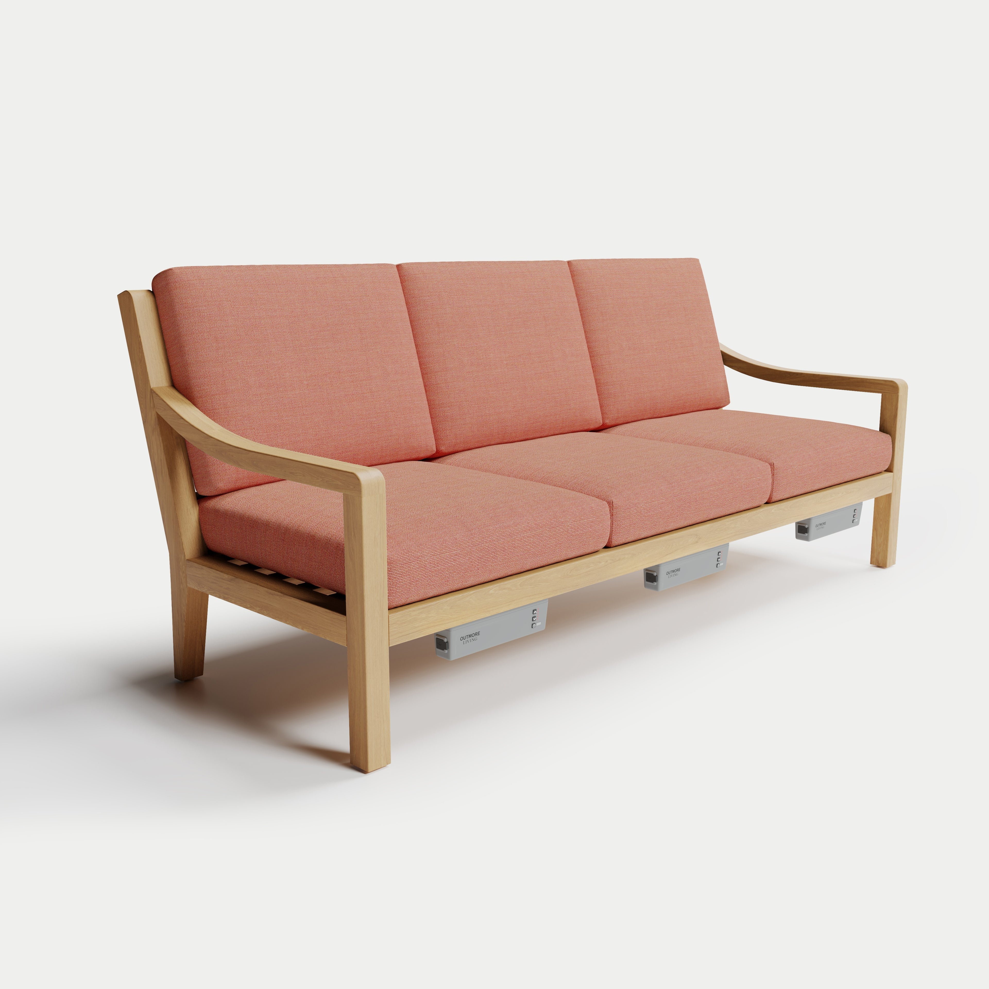 Heated Outdoor Teak Sofa