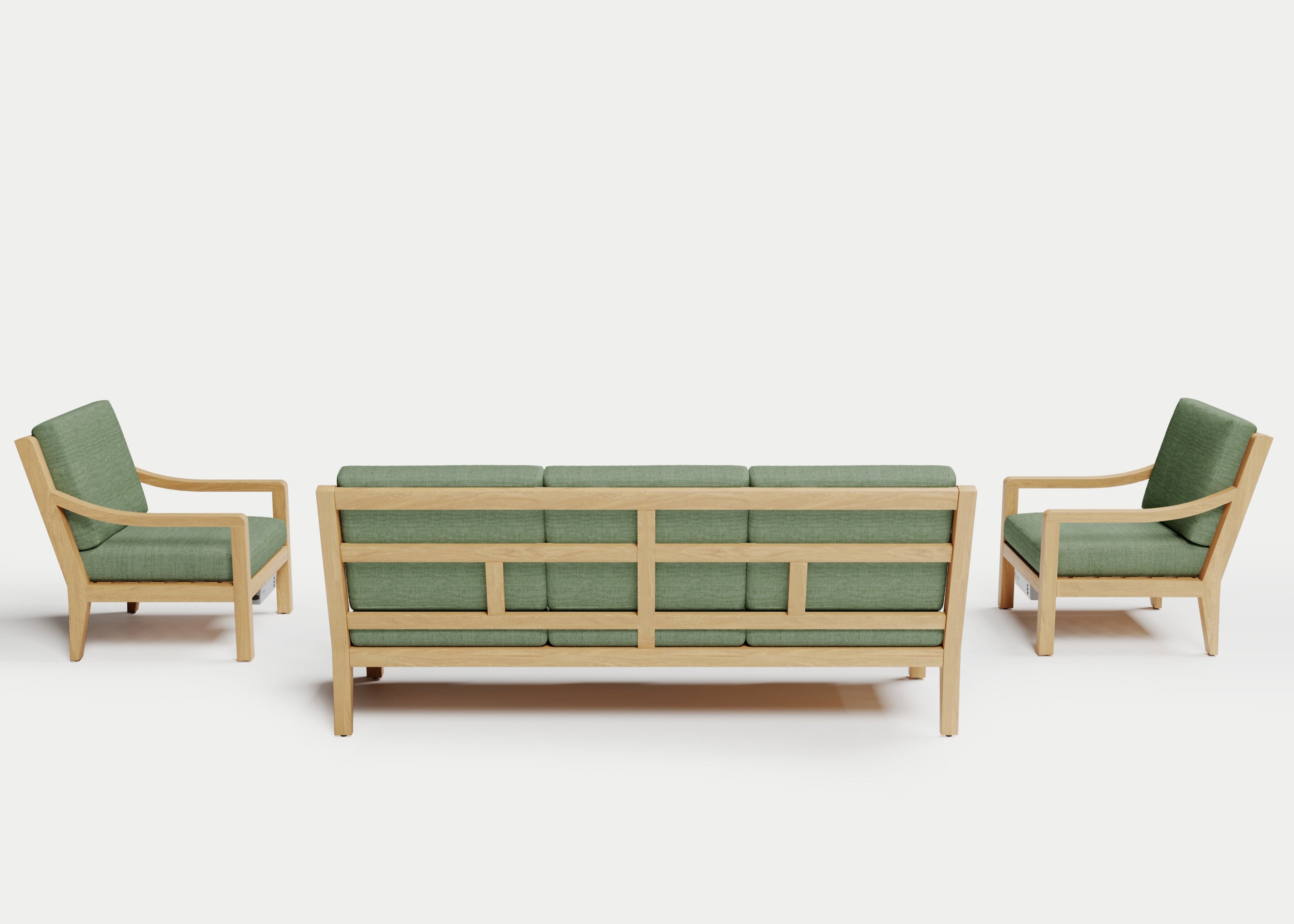 Heated Outdoor Teak Sofa Set