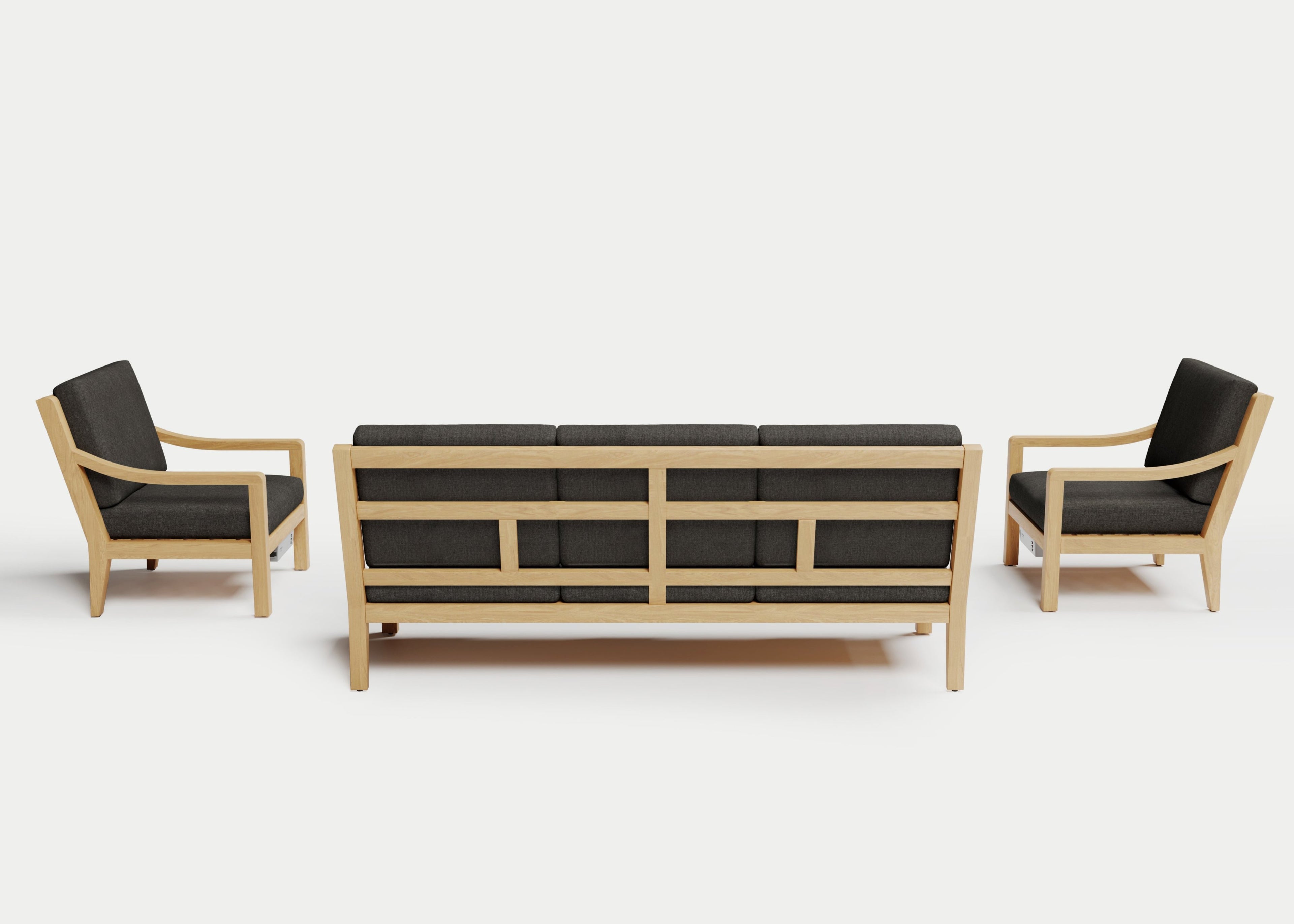 Heated Outdoor Teak Sofa Set