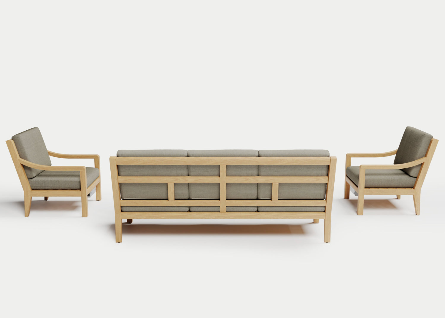 Heated Outdoor Teak Sofa Set