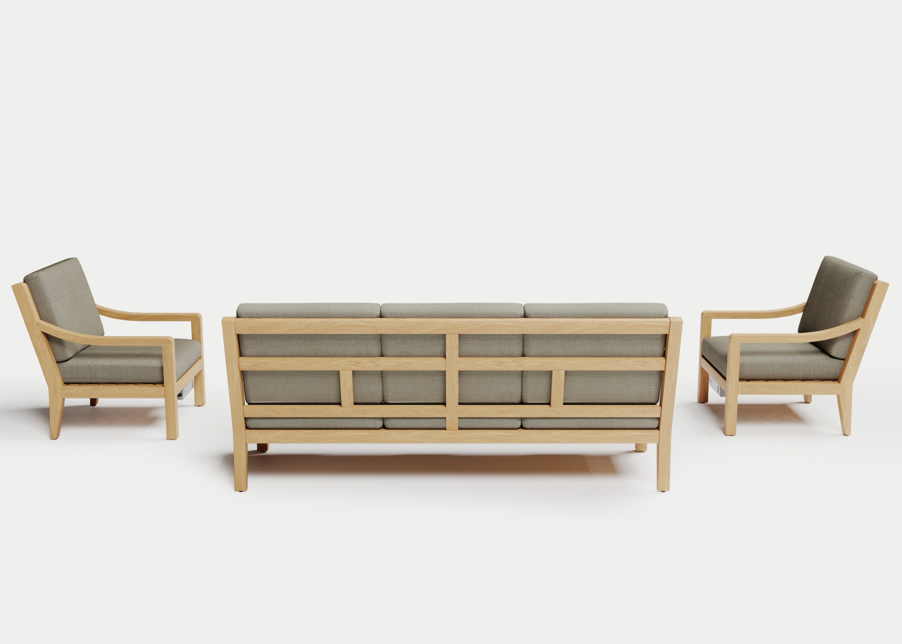 Heated Outdoor Teak Sofa Set
