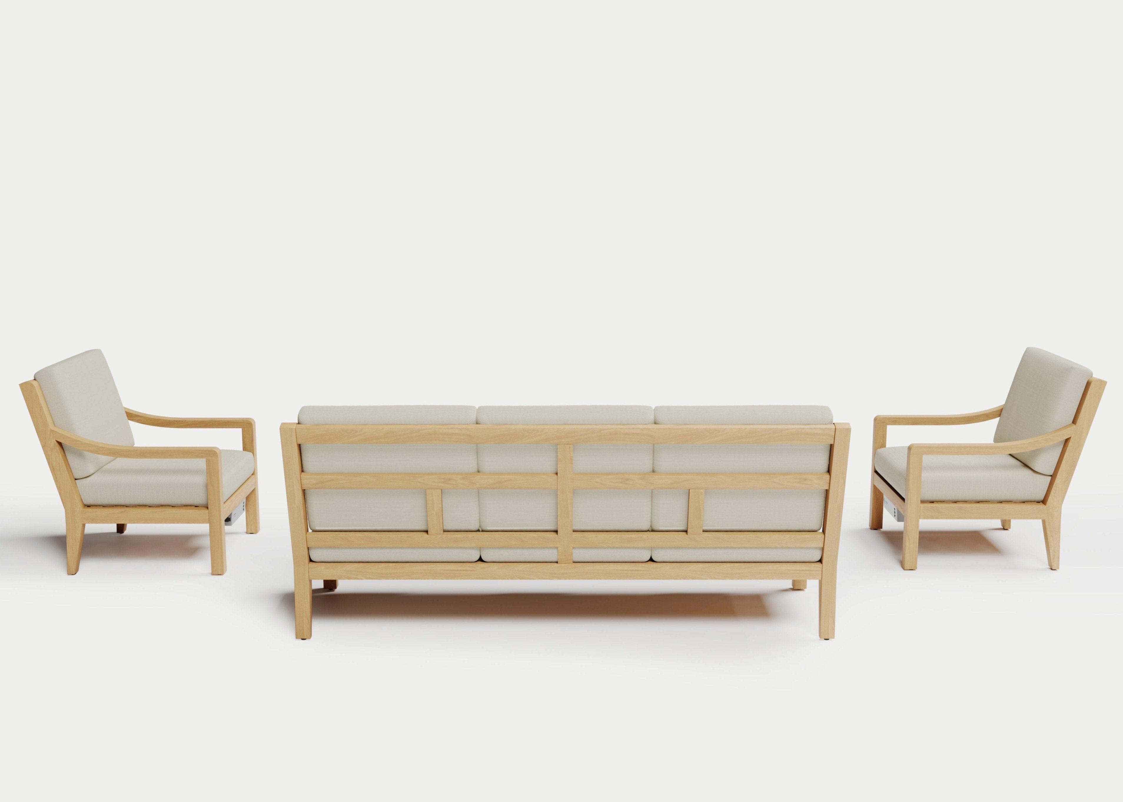 Heated Outdoor Teak Sofa Set