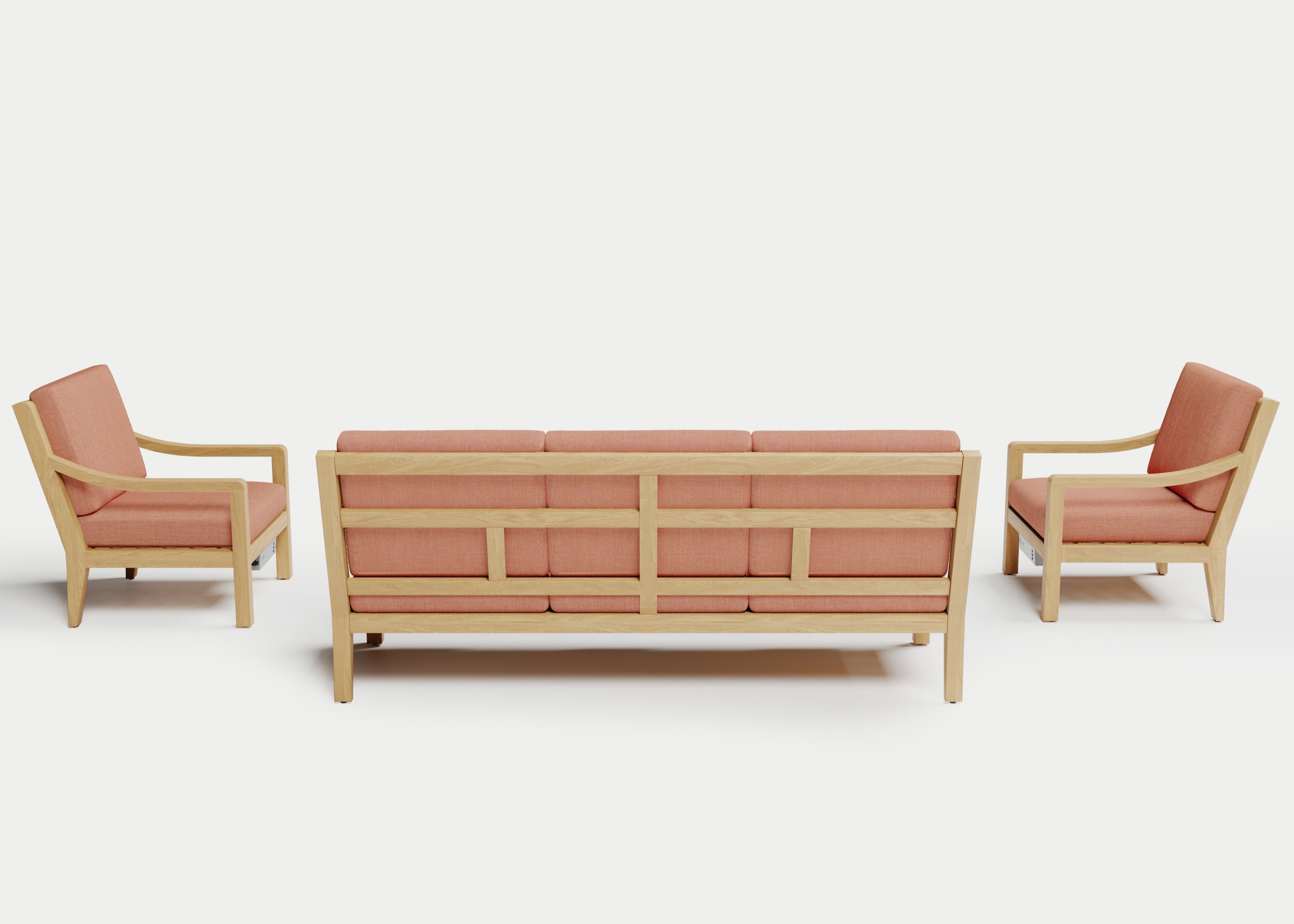 Heated Outdoor Teak Sofa Set