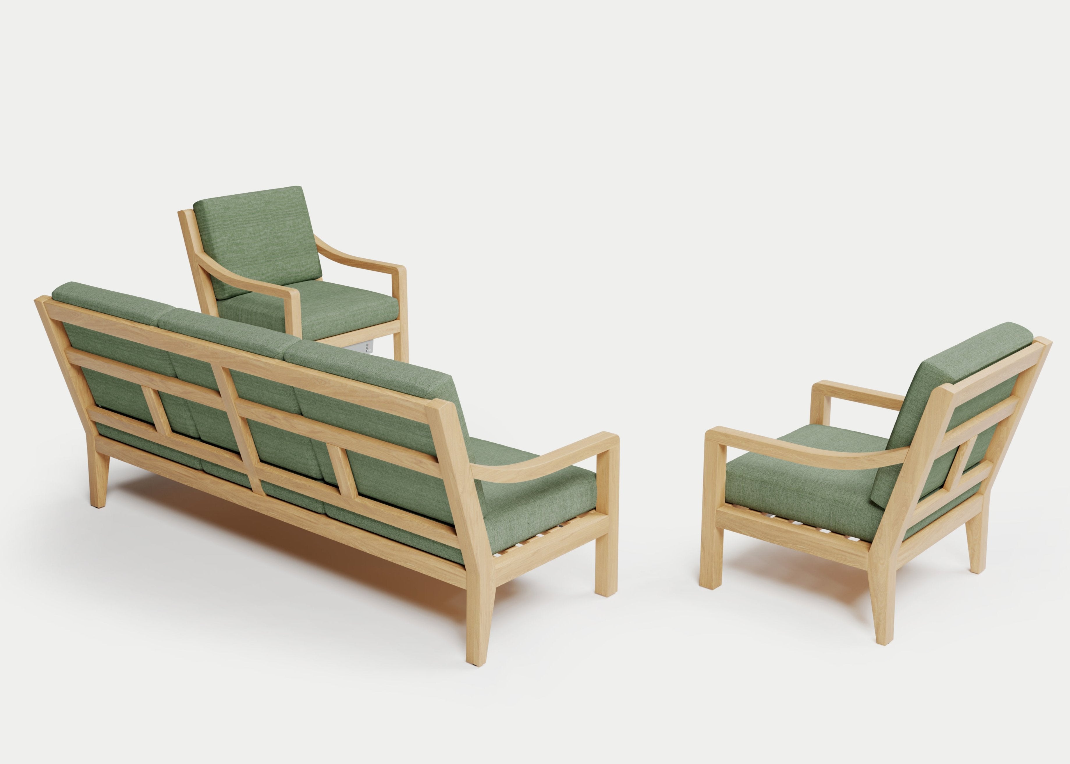 Heated Outdoor Teak Sofa Set