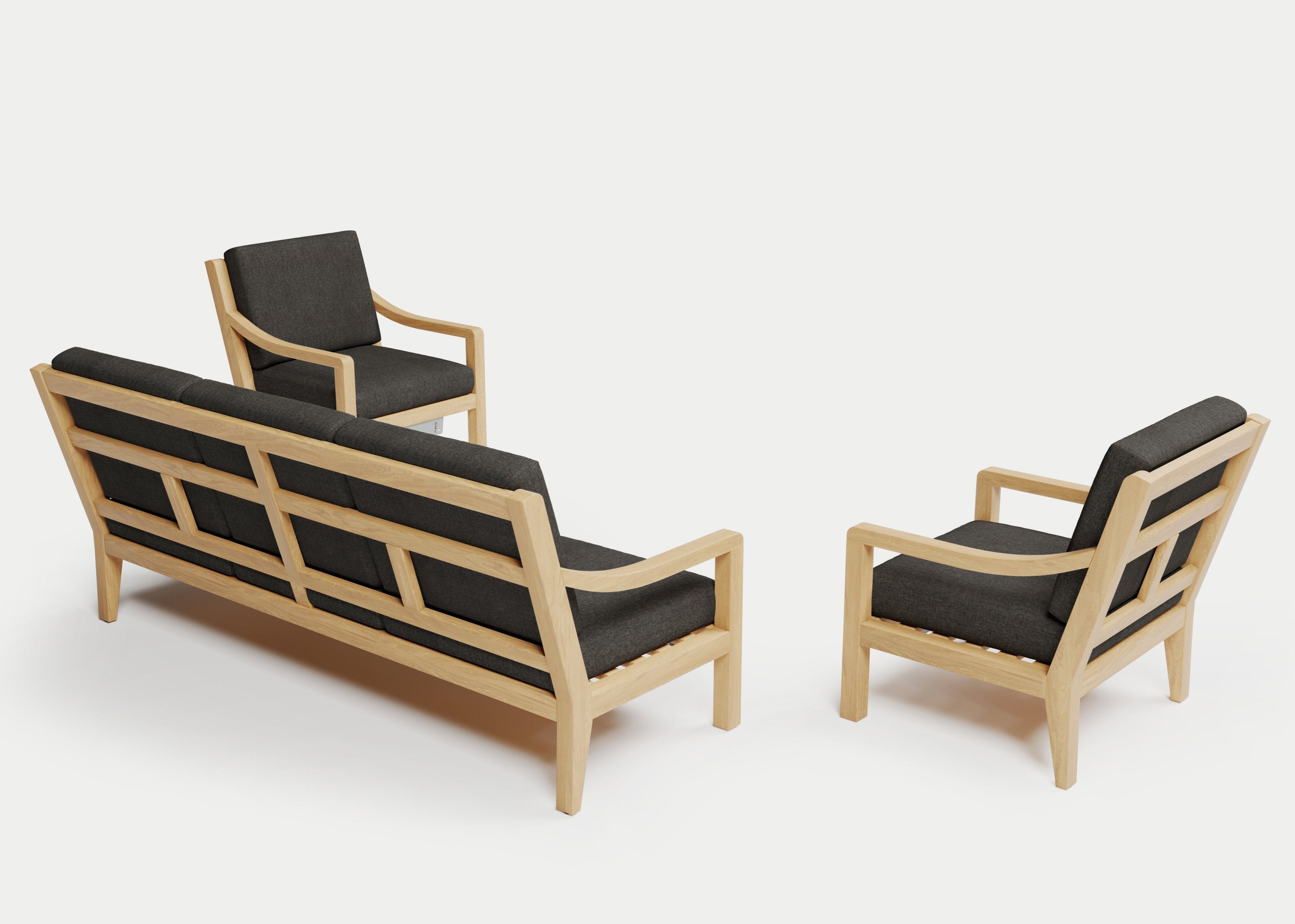 Heated Outdoor Teak Sofa Set